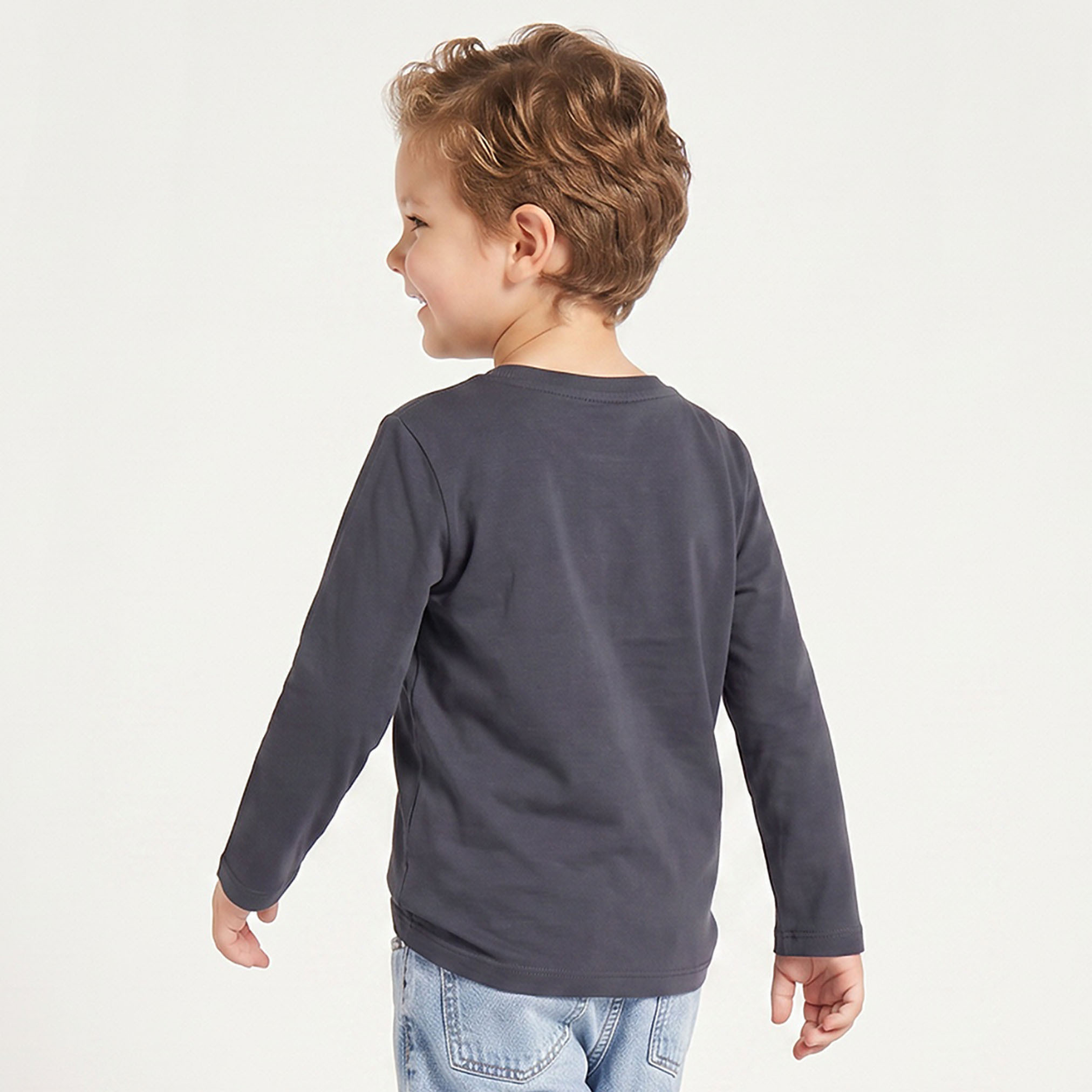 Pack of 2 Juniors Crew Neck Long Sleeves T-shirt with Dinosaur Print-boys-clothing-tshirtsandpolos-image-5