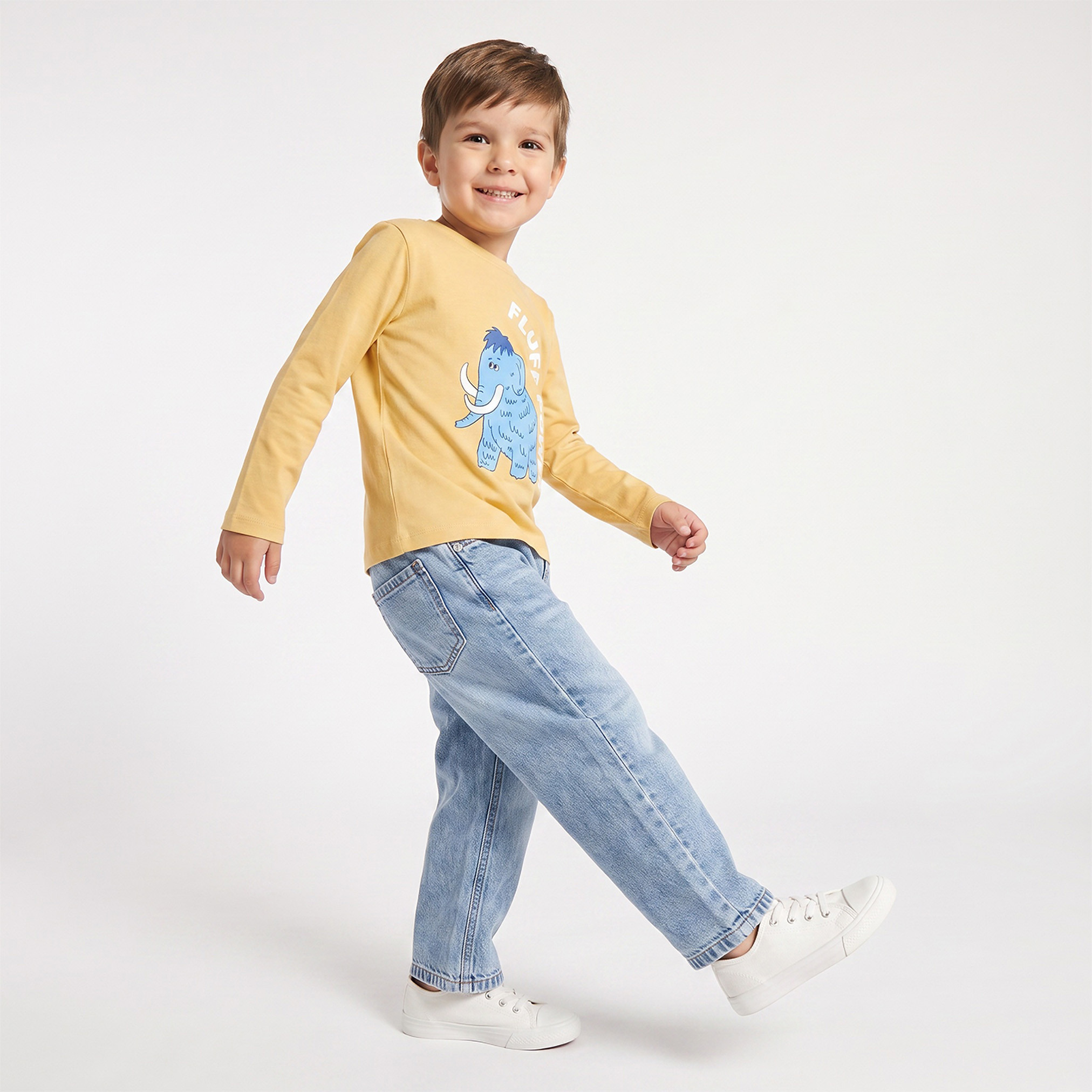 Juniors Crew Neck Long Sleeves T-shirt with Mammoth Print-boys-clothing-tshirtsandpolos-image-4