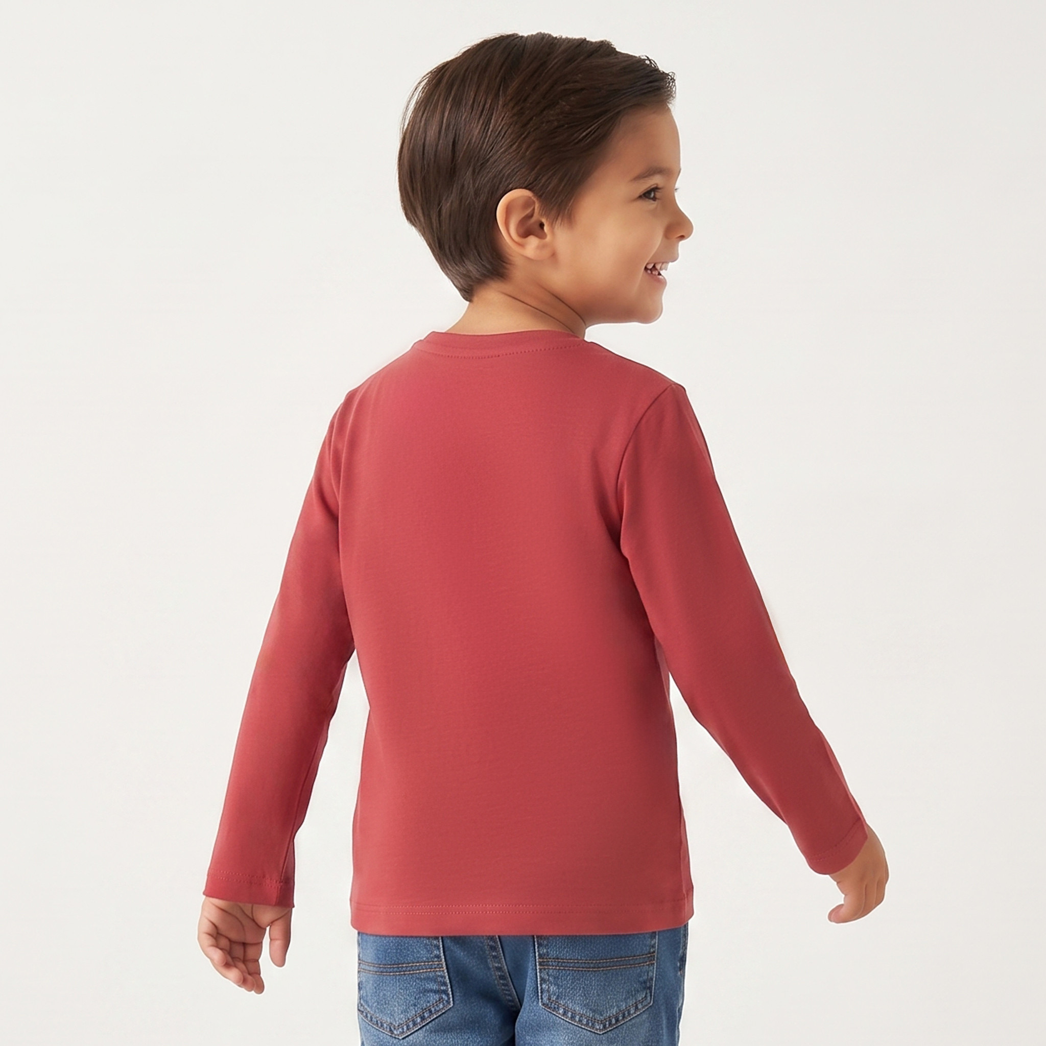 Juniors Crew Neck Long Sleeves T-shirt with Racing Car Print-boys-clothing-tshirtsandpolos-image-2