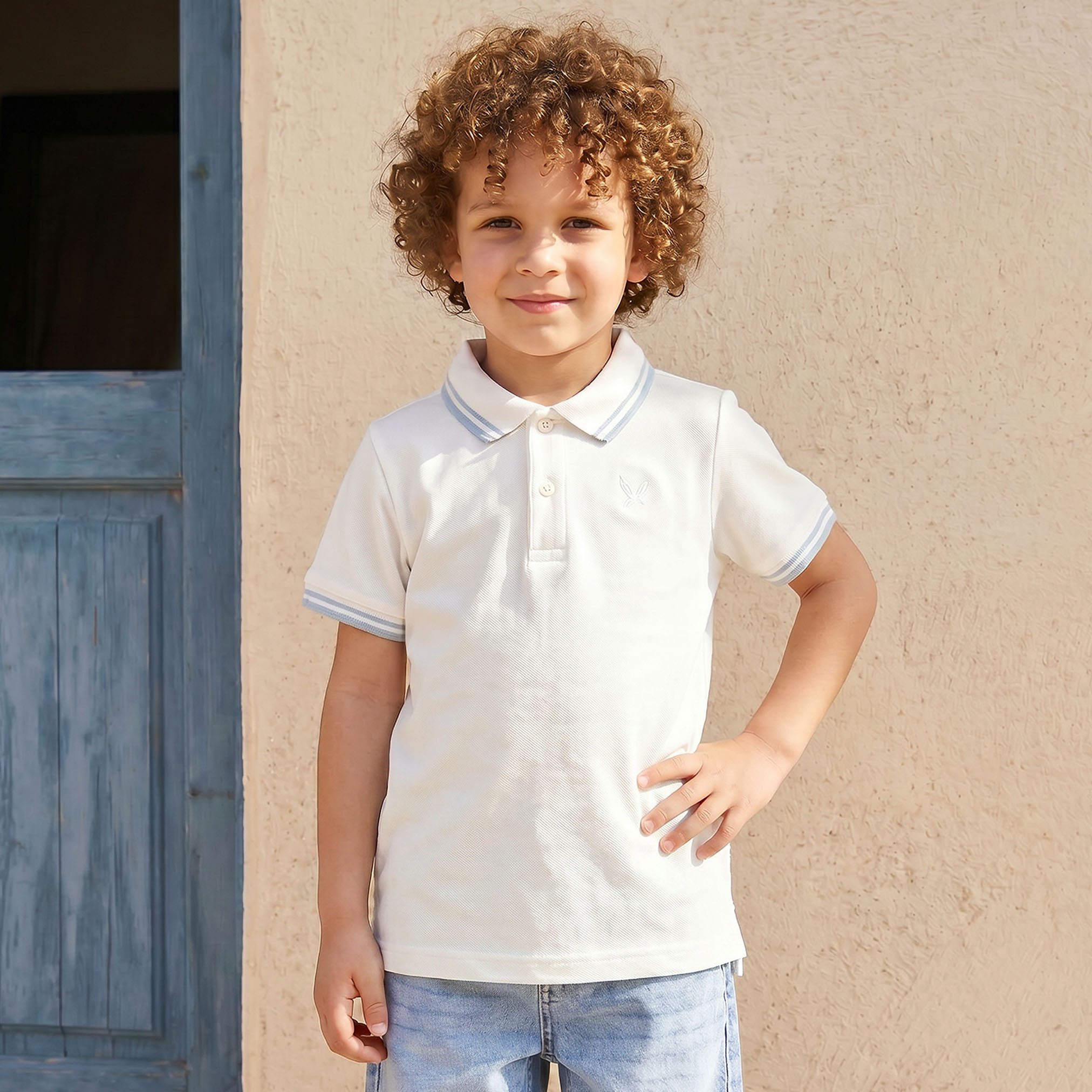 Juniors Collared Short Sleeves Polo T-shirt with Tipping Detail-boys-clothing-tshirtsandpolos-image-1