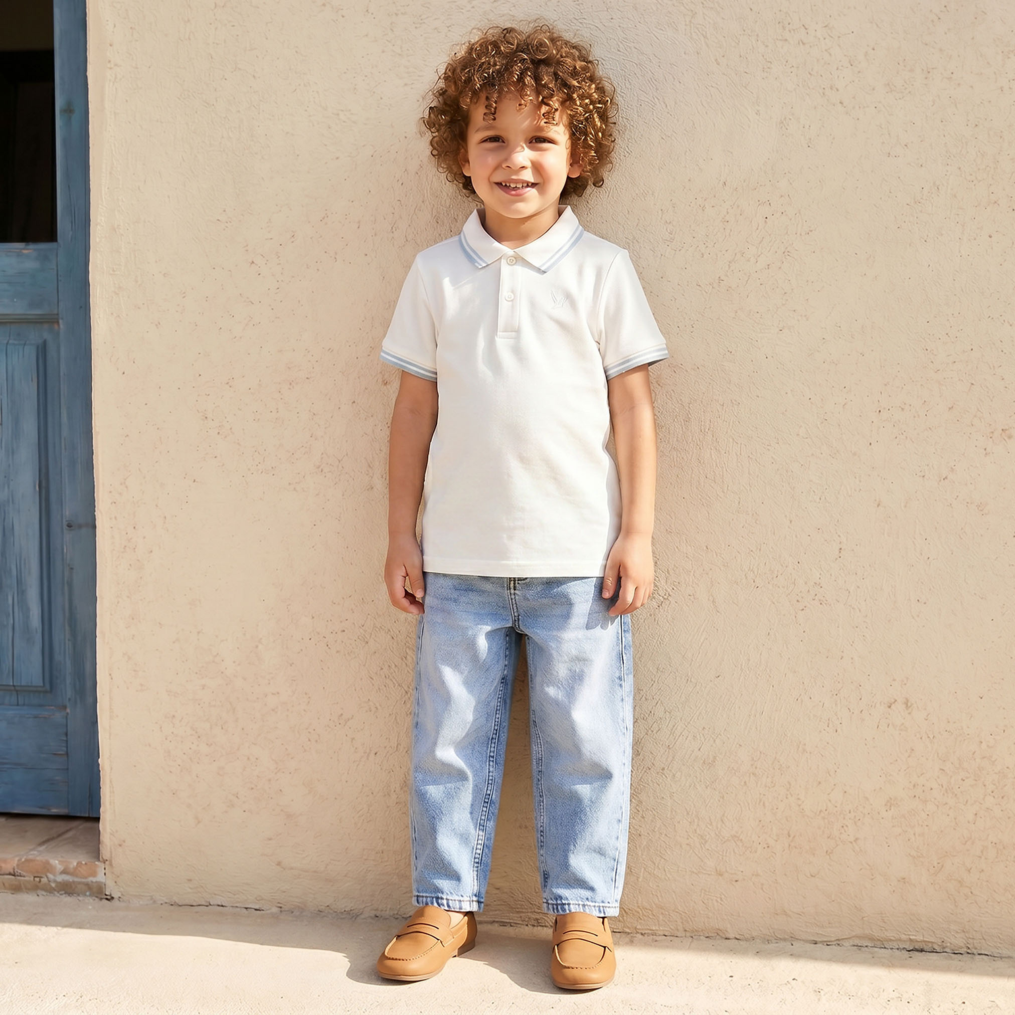 Juniors Collared Short Sleeves Polo T-shirt with Tipping Detail-boys-clothing-tshirtsandpolos-image-2