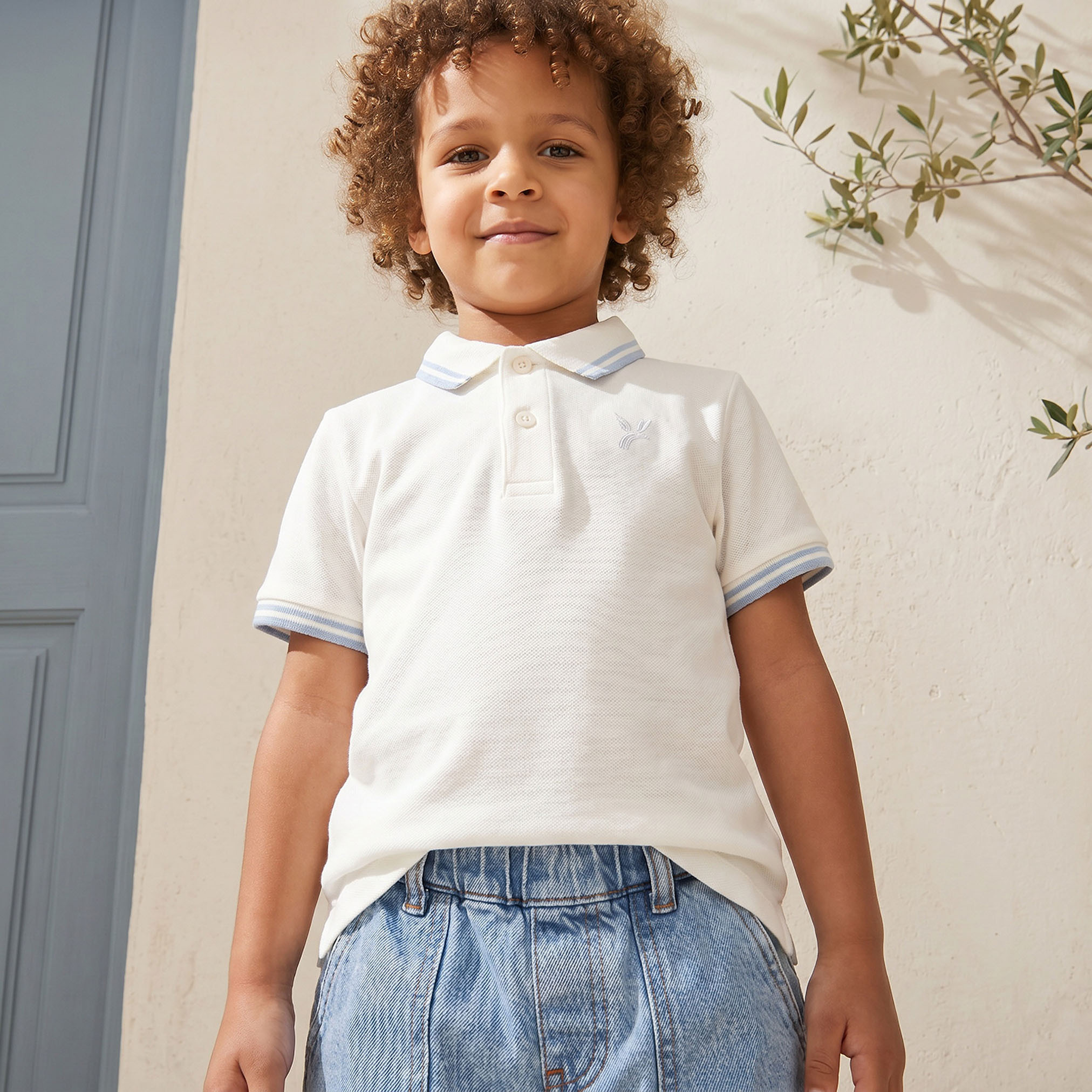 Juniors Collared Short Sleeves Polo T-shirt with Tipping Detail-boys-clothing-tshirtsandpolos-image-6
