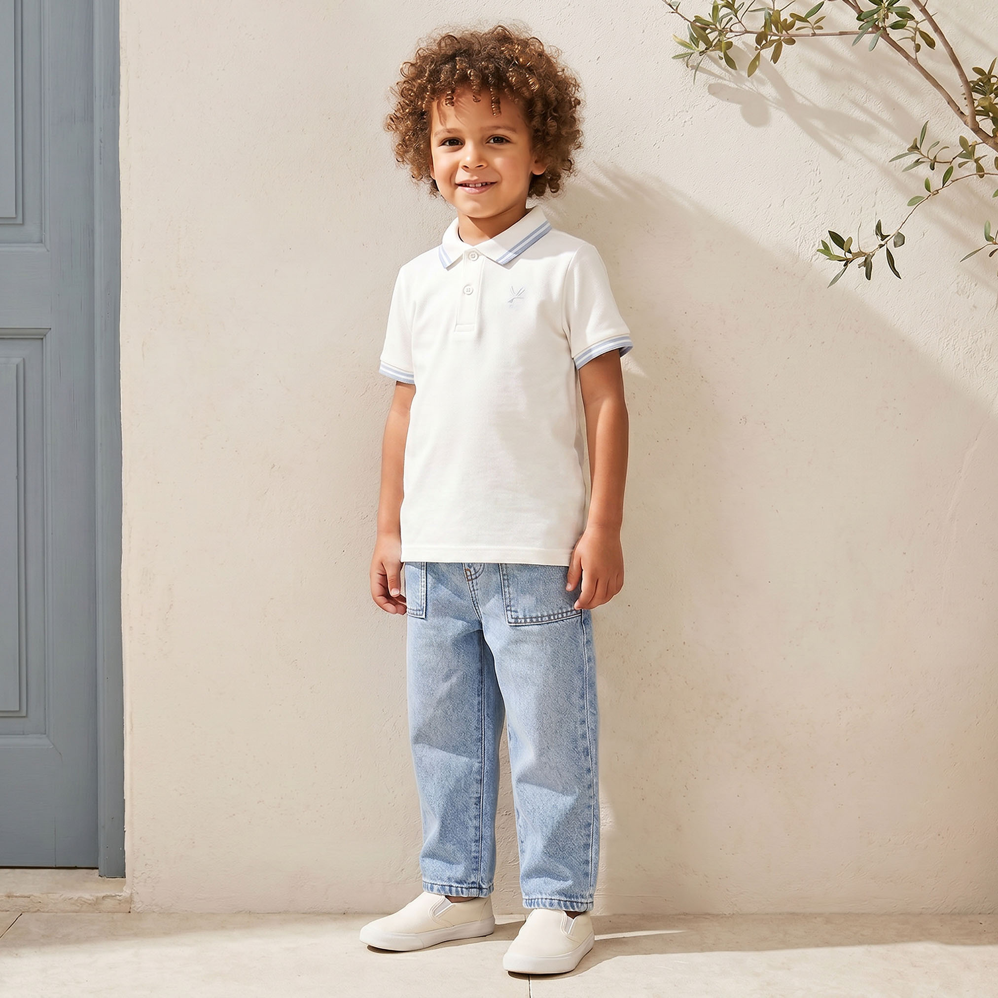 Juniors Collared Short Sleeves Polo T-shirt with Tipping Detail-boys-clothing-tshirtsandpolos-image-8