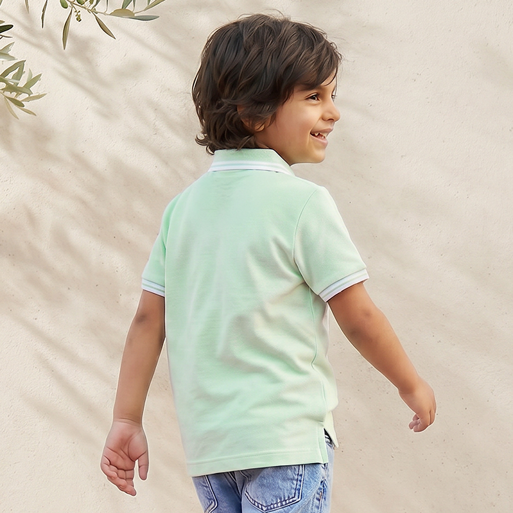 Juniors Collared Short Sleeves Polo T-shirt with Textured Design-boys-clothing-tshirtsandpolos-image-3