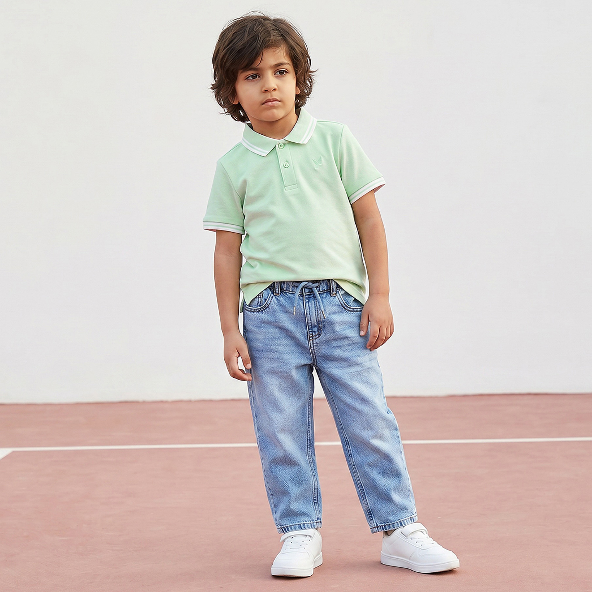 Juniors Collared Short Sleeves Polo T-shirt with Textured Design-boys-clothing-tshirtsandpolos-image-6