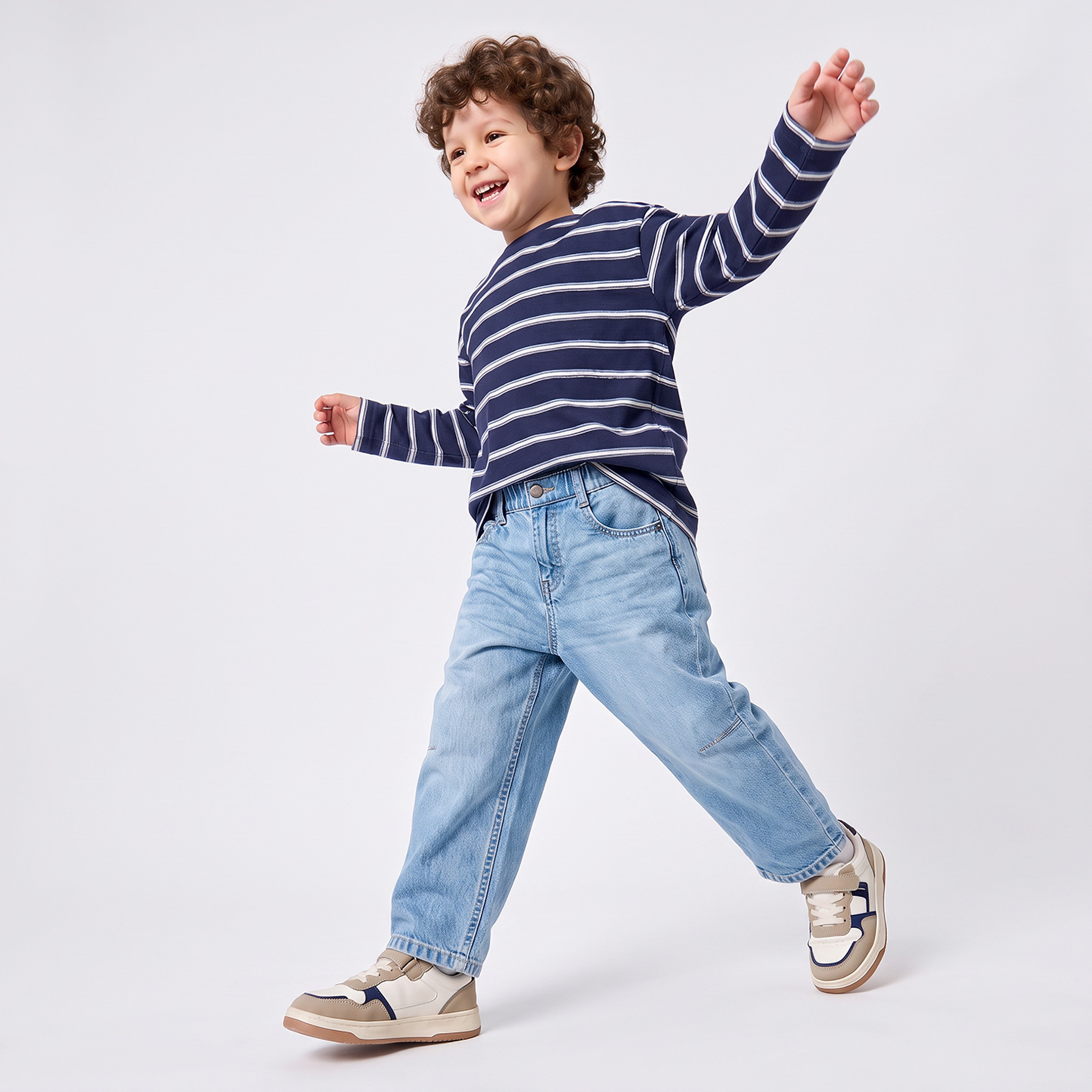 Pack of 2 Juniors Crew Neck Long Sleeves T-shirt with Stripes-boys-clothing-tshirtsandpolos-image-7