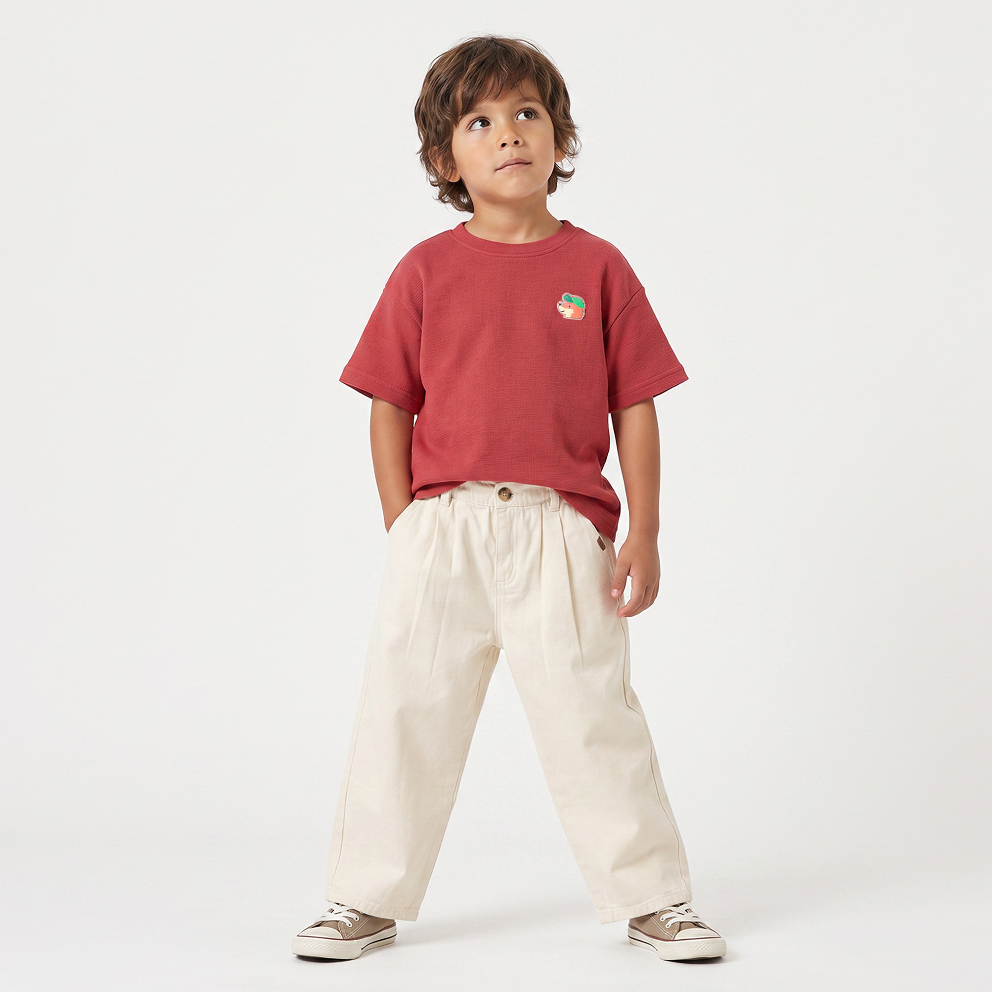 Juniors Crew Neck Short Sleeves T-shirt with Ribbed Design-boys-clothing-tshirtsandpolos-image-3