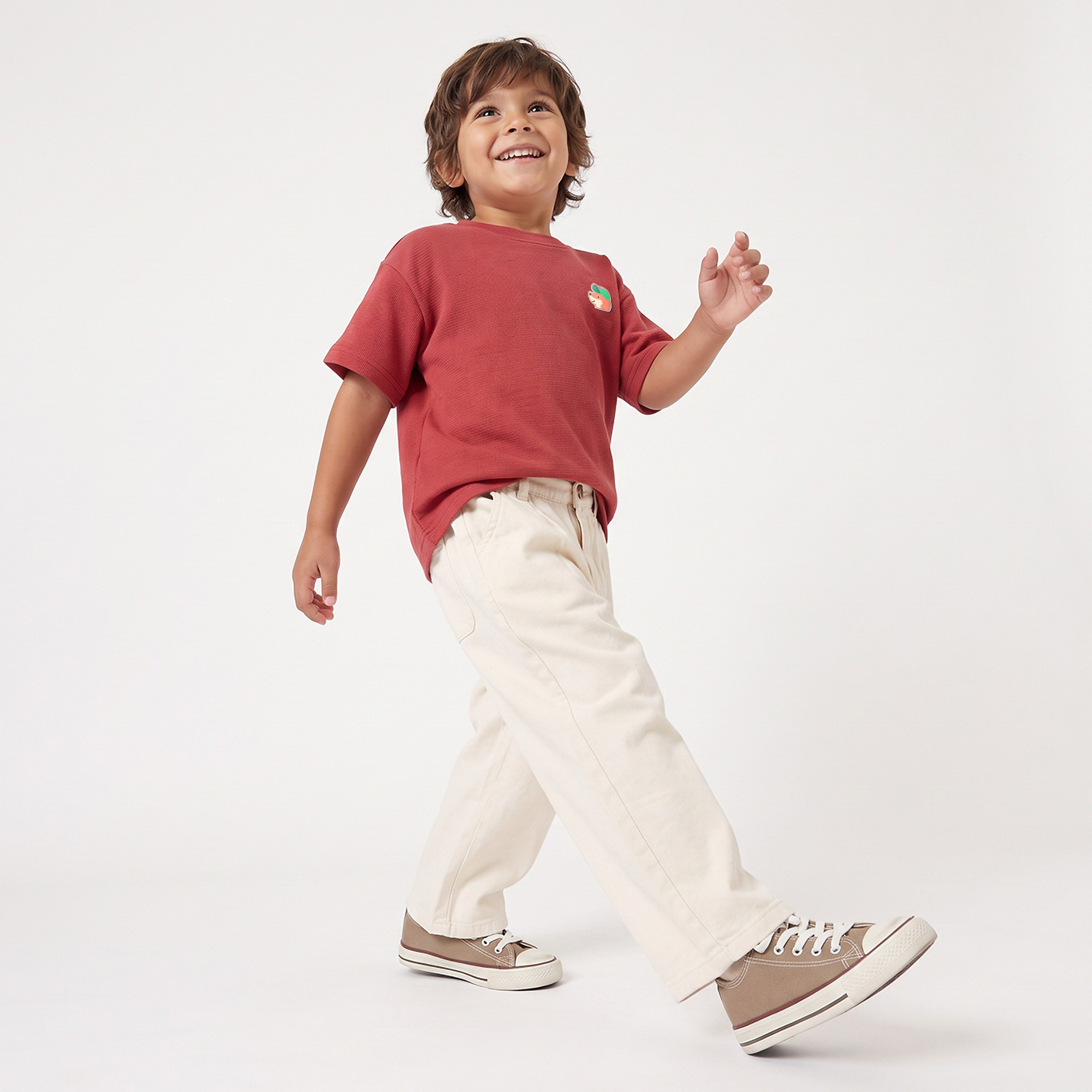 Juniors Crew Neck Short Sleeves T-shirt with Ribbed Design-boys-clothing-tshirtsandpolos-image-5