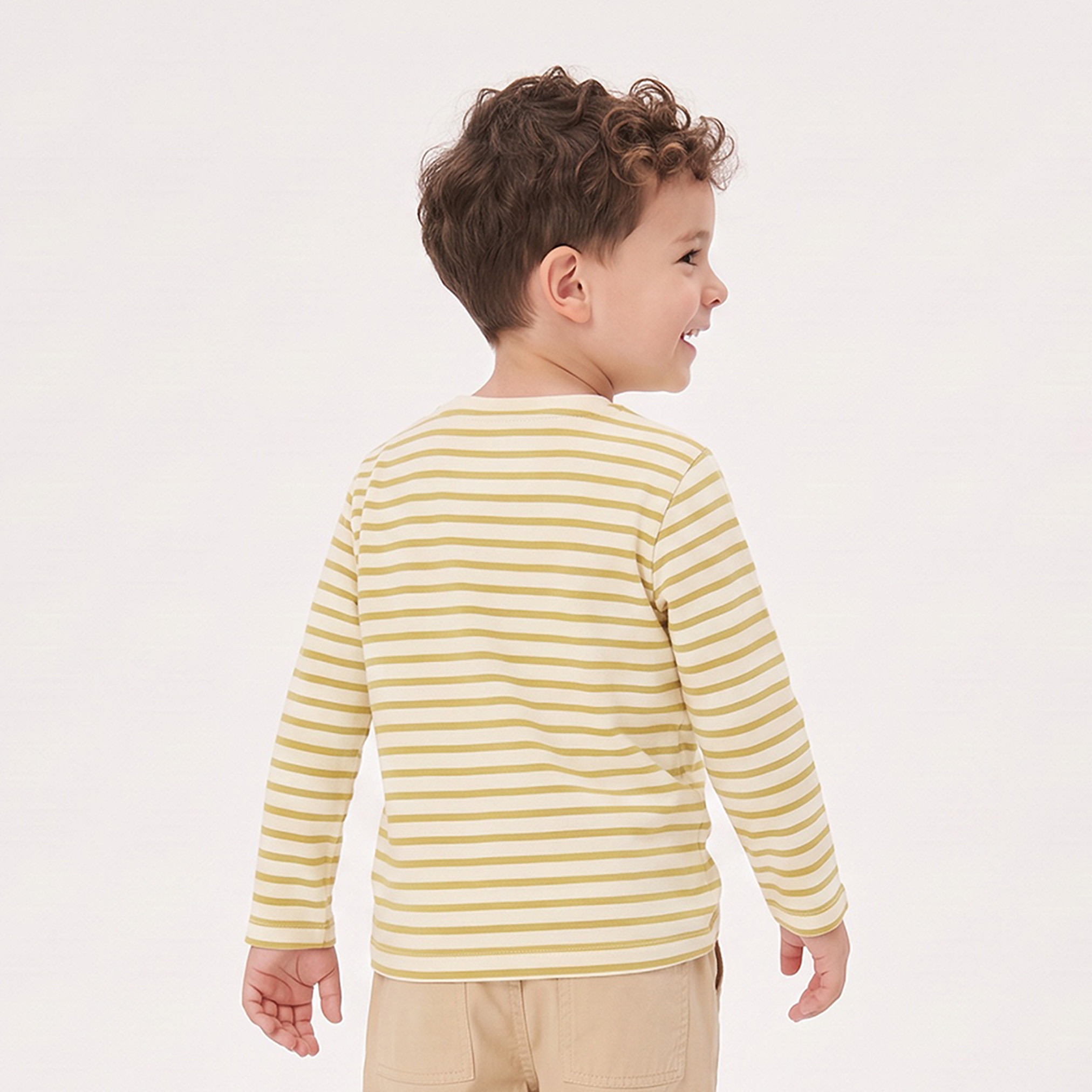 تيشيرت مخطط بياقة ضيقة وأكمام طويلة من جونيورز-boys-clothing-tshirtsandpolos-image-3