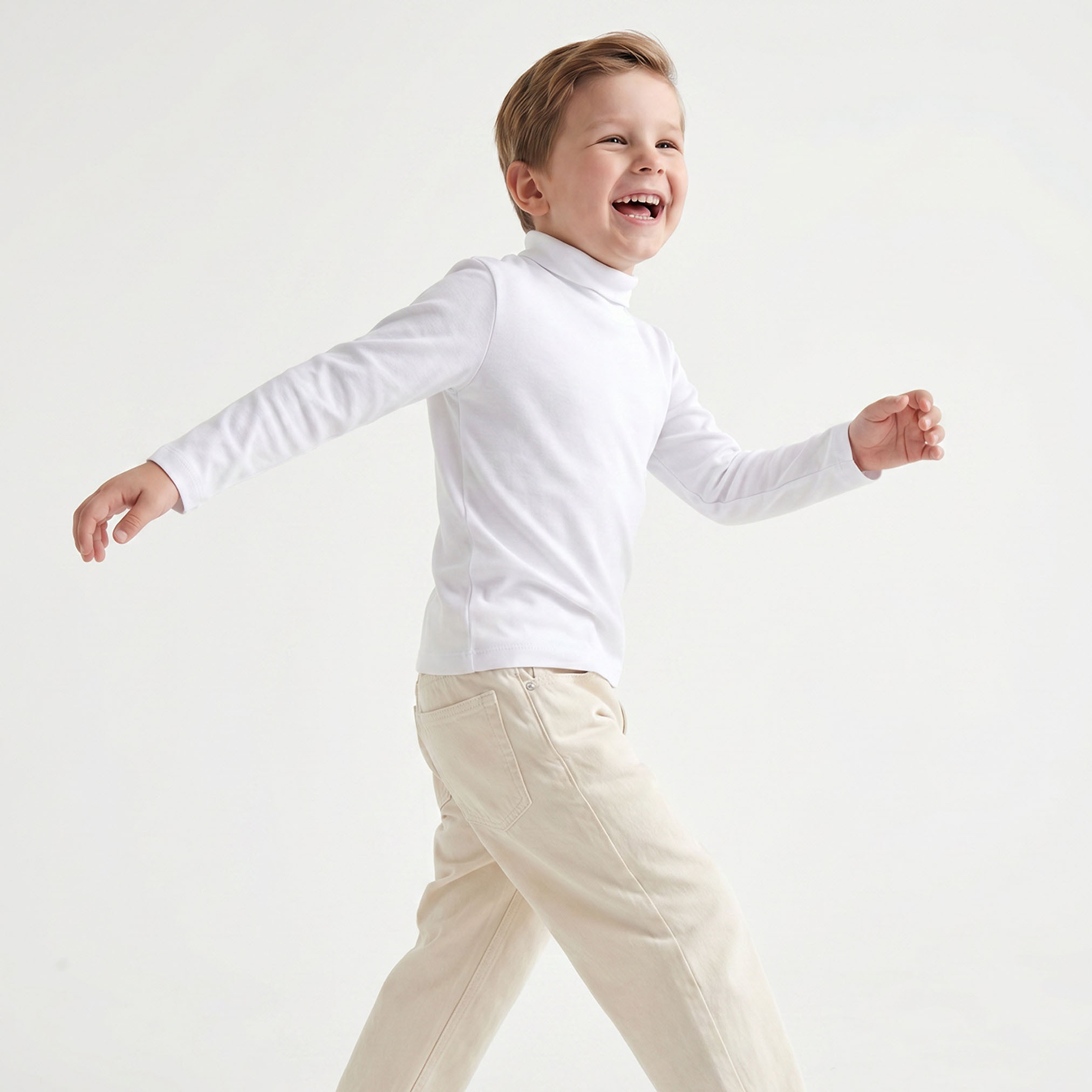 تيشيرت بياقة عالية وأكمام طويلة من جونيورز-boys-clothing-tshirtsandpolos-image-5