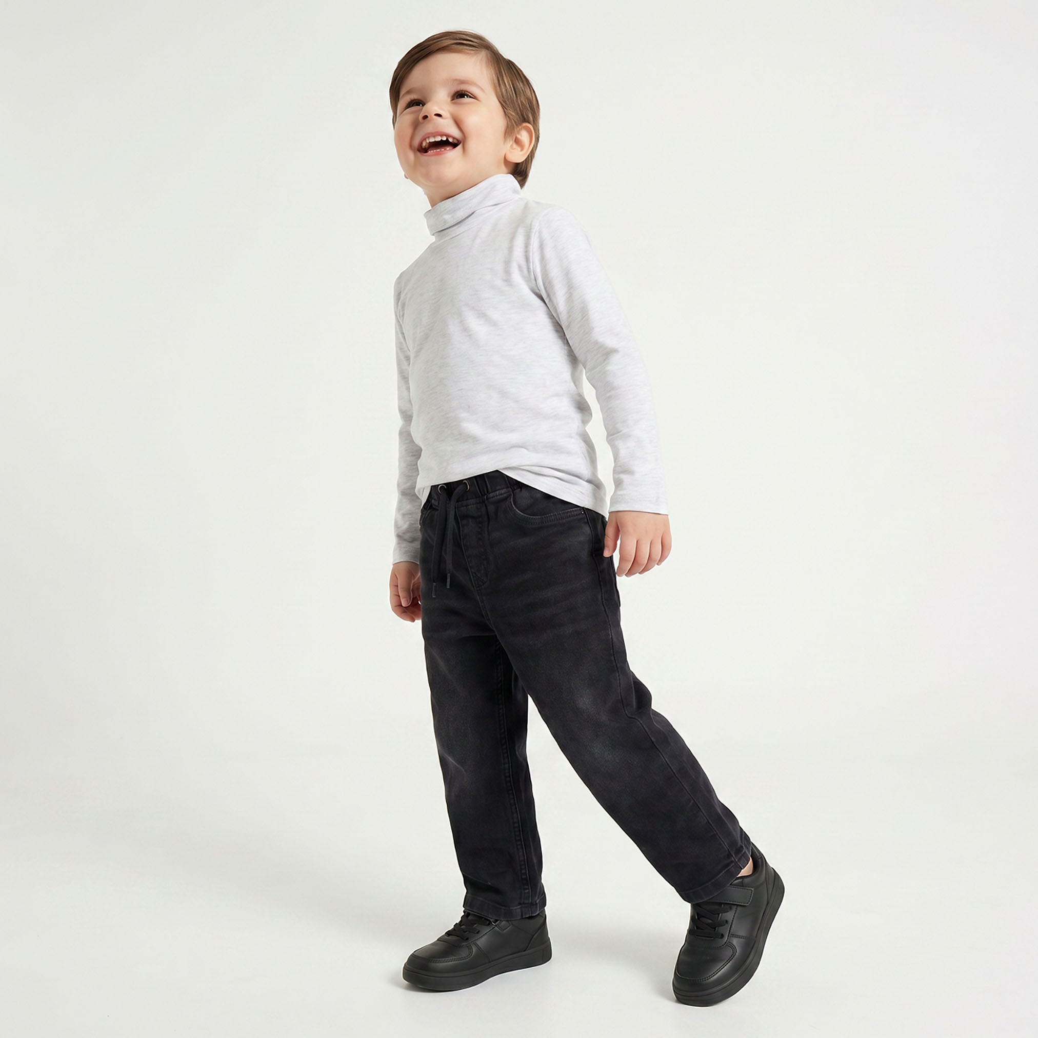 تيشيرت بياقة عالية وأكمام طويلة من جونيورز-boys-clothing-tshirtsandpolos-image-2
