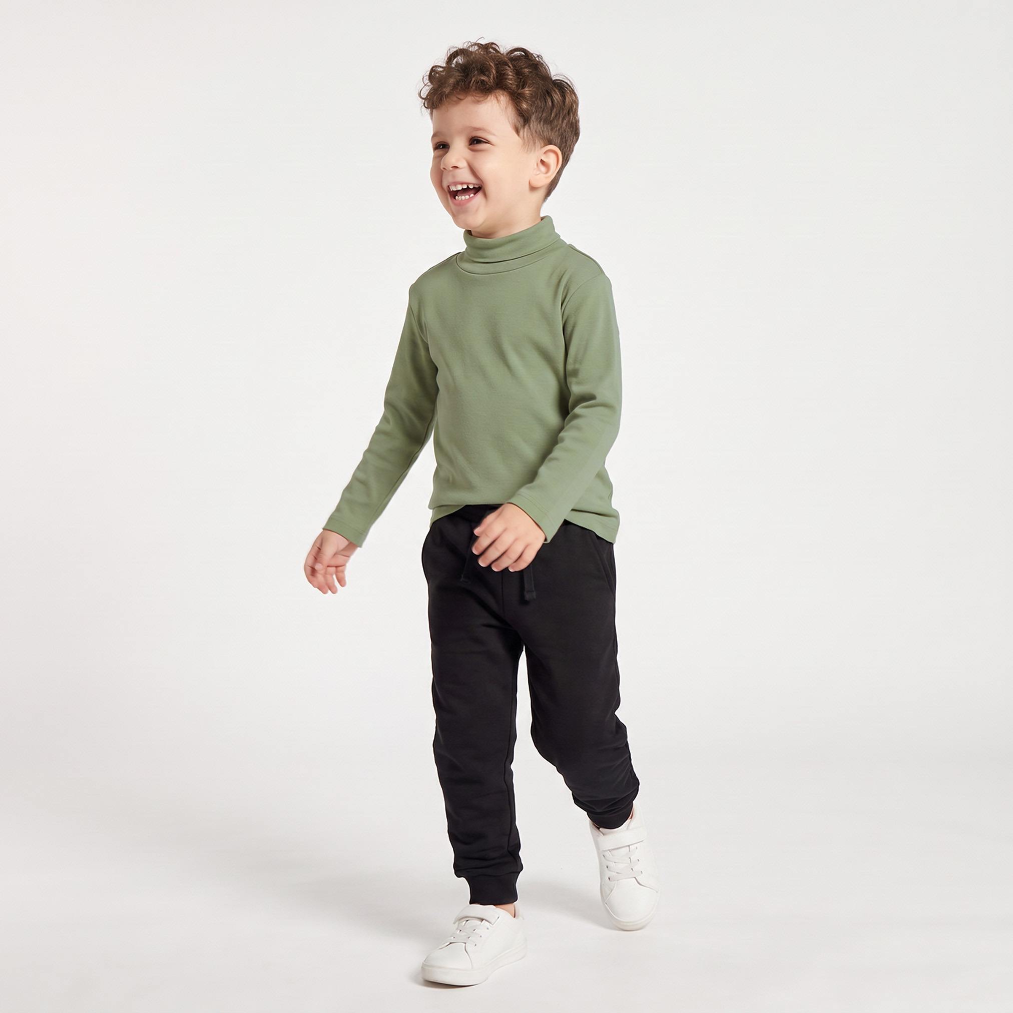 تيشيرت بياقة ضيقة عالية وأكمام طويلة من جونيورز-boys-clothing-tshirtsandpolos-image-2