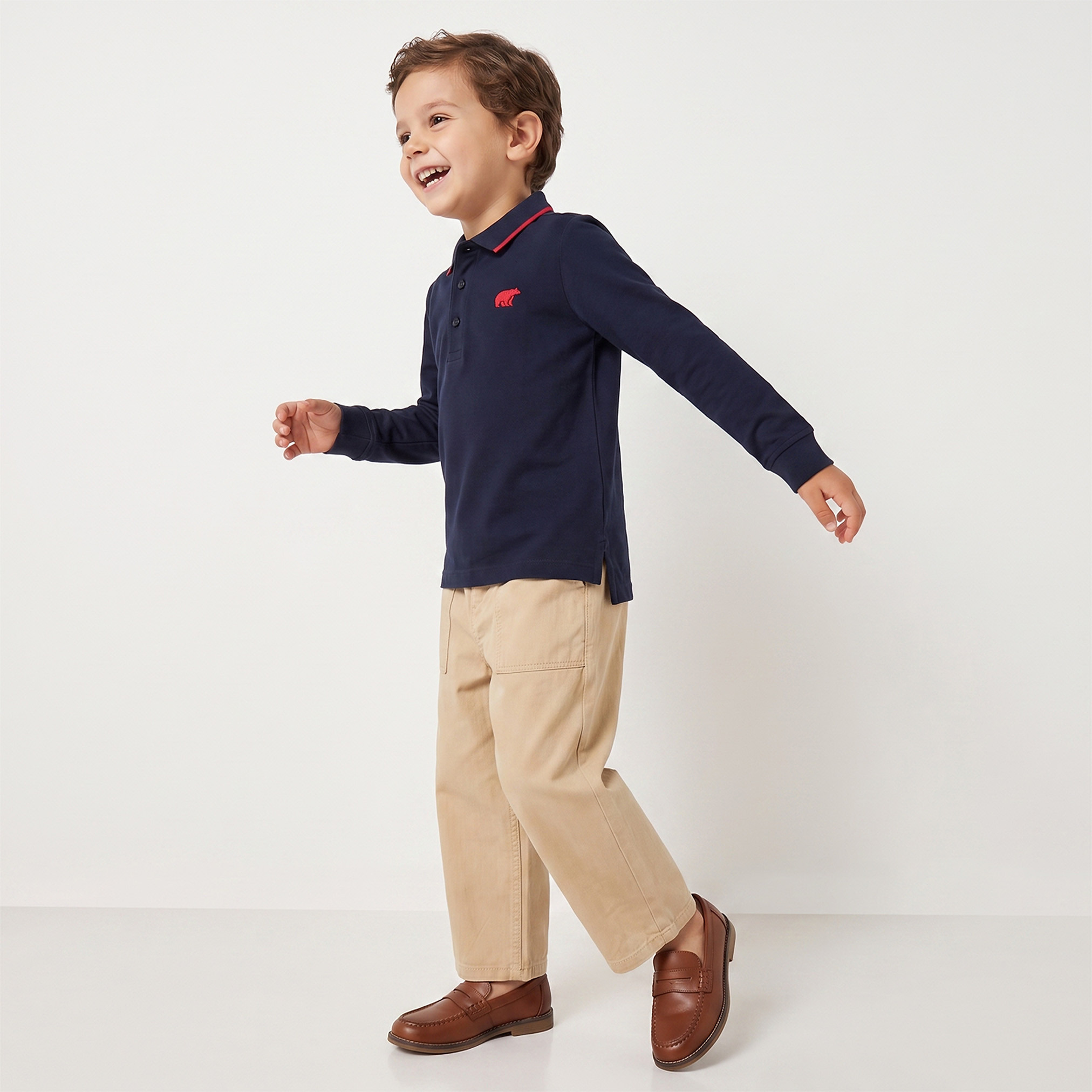 تيشيرت بولو بايقة وأكمام طويلة وتصميم بارز من جونيورز-boys-clothing-tshirtsandpolos-image-2