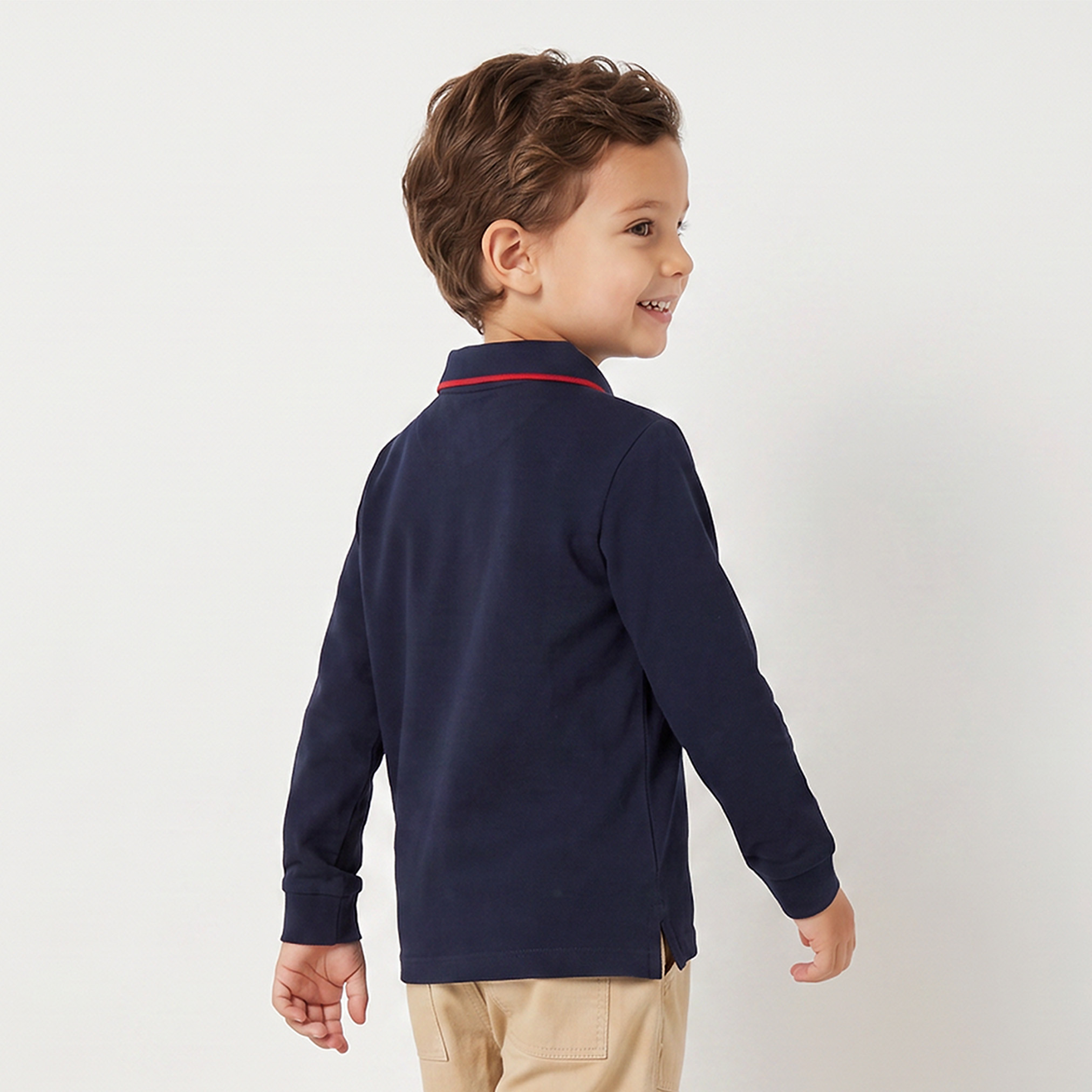 تيشيرت بولو بايقة وأكمام طويلة وتصميم بارز من جونيورز-boys-clothing-tshirtsandpolos-image-3