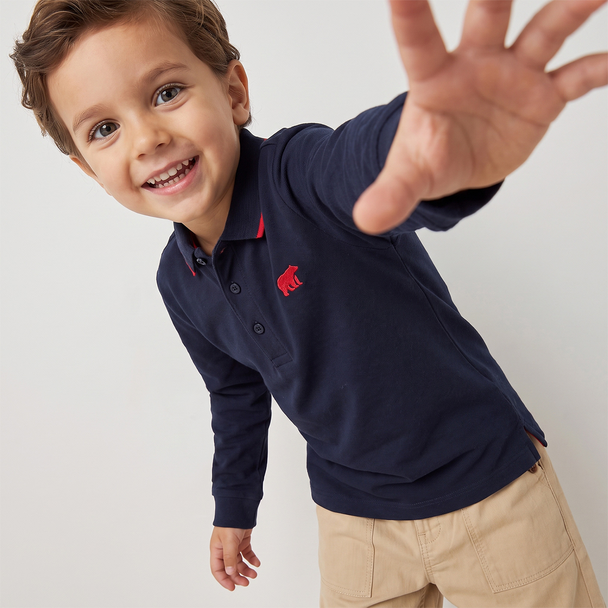 تيشيرت بولو بايقة وأكمام طويلة وتصميم بارز من جونيورز-boys-clothing-tshirtsandpolos-image-5