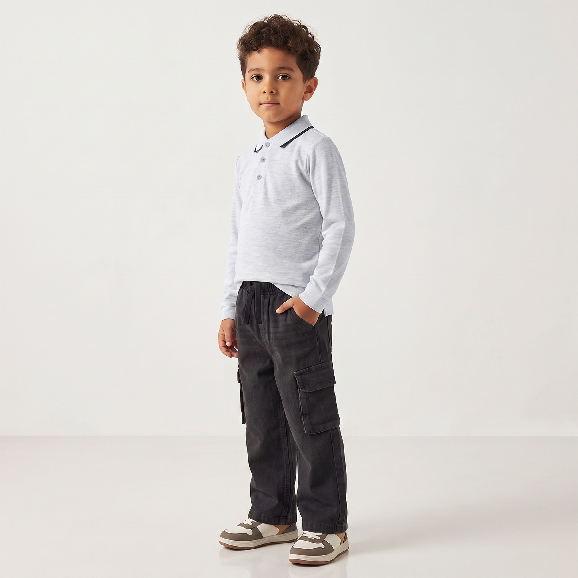 Juniors Collared Long Sleeves Polo T-shirt with Texture-boys-clothing-tshirtsandpolos-image-6