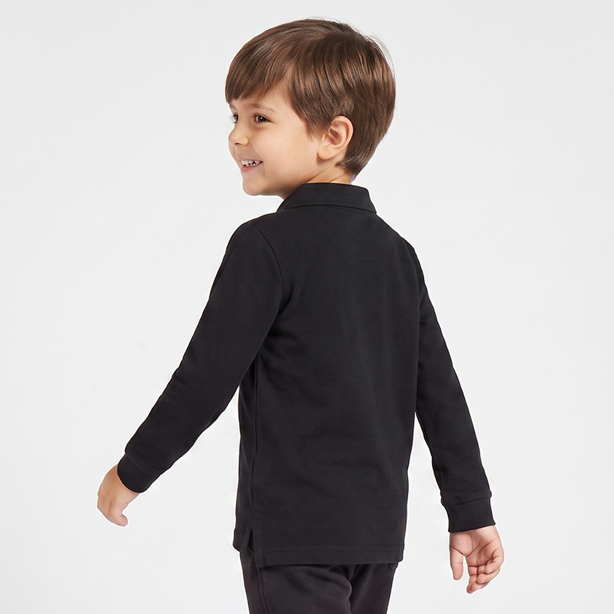 Juniors Collared Long Sleeves Polo T-shirt with Tractor Embroidery-boys-clothing-tshirtsandpolos-image-3