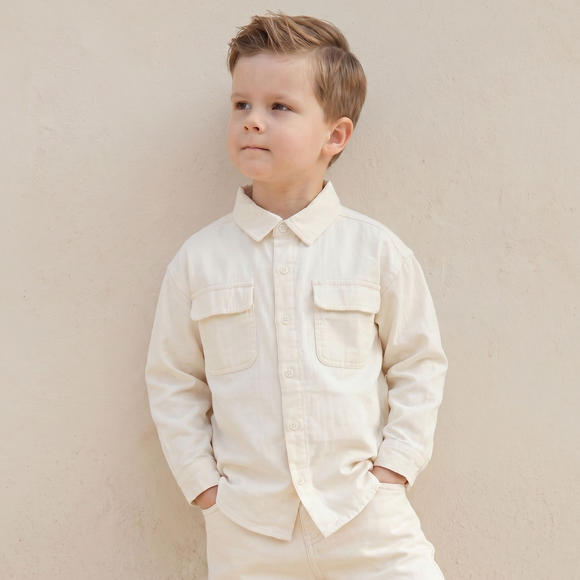 Juniors Long Sleeves Shirt with Textured Design-boys-clothing-shirts-image-1