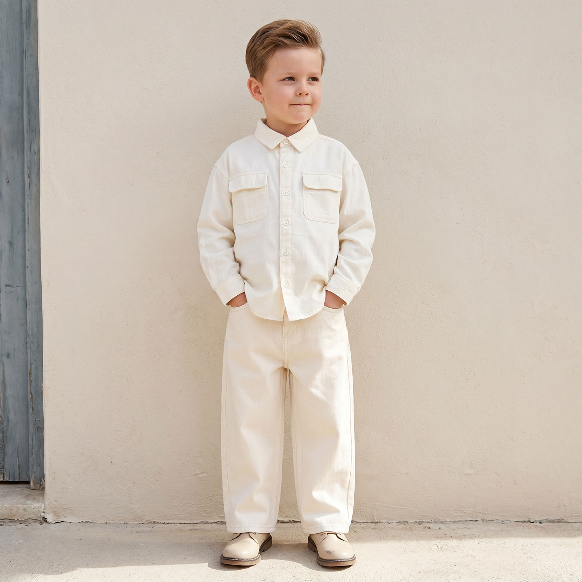 Juniors Long Sleeves Shirt with Textured Design-boys-clothing-shirts-image-2