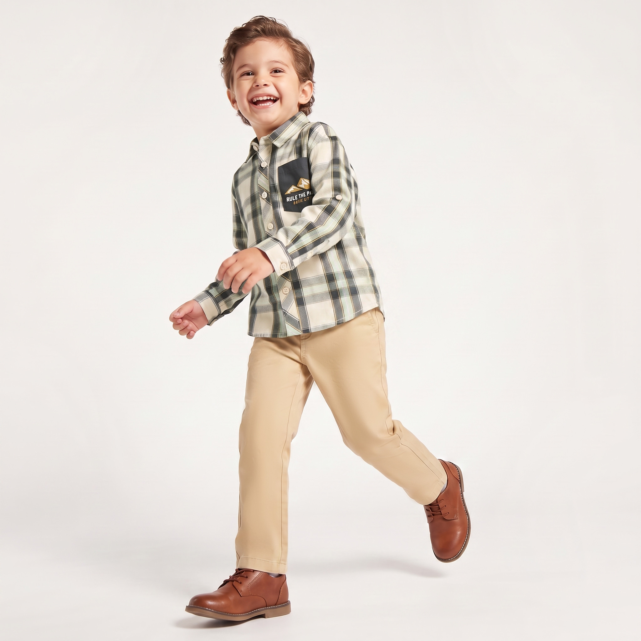 Juniors Long Sleeves Shirt with Checks-boys-clothing-shirts-image-2