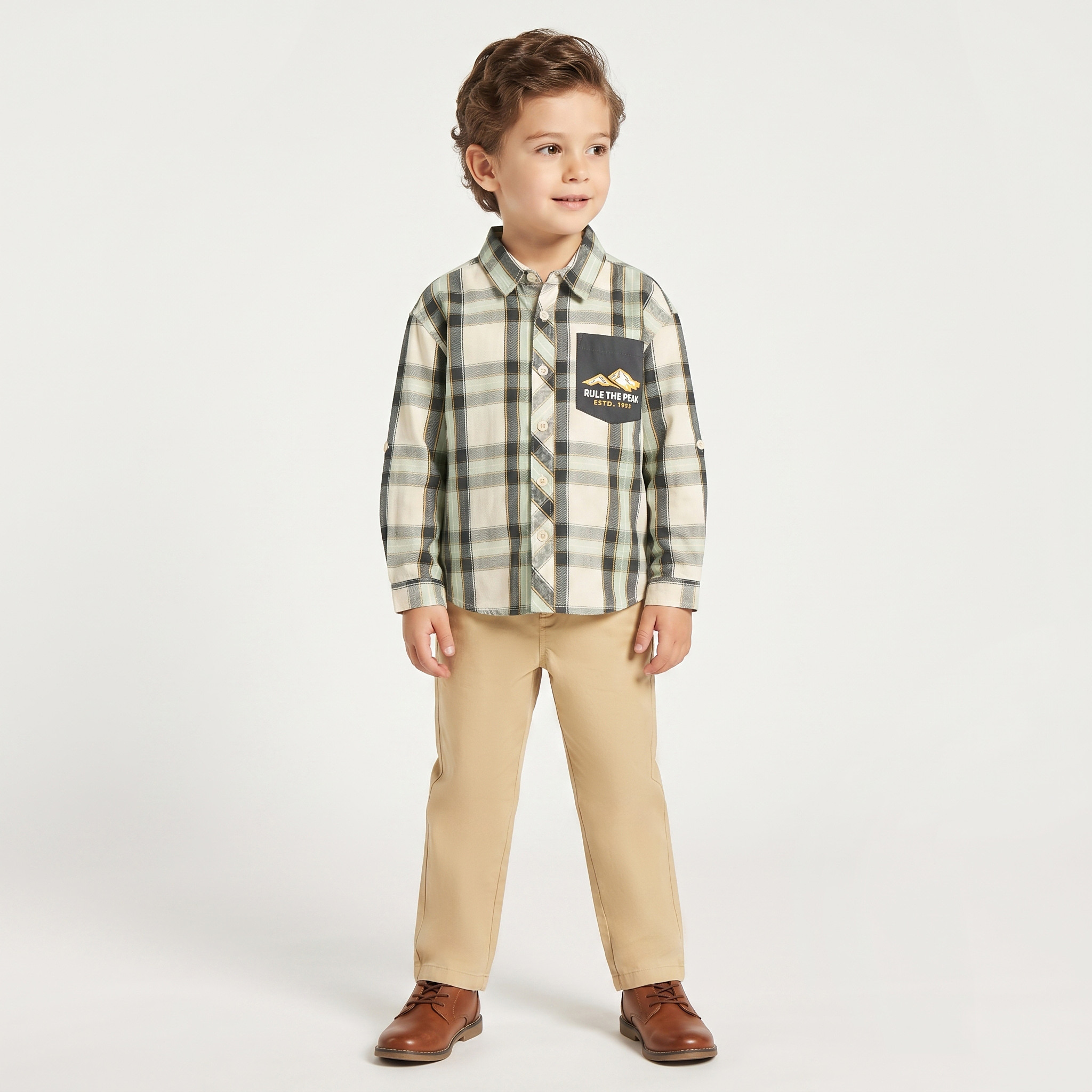 Juniors Long Sleeves Shirt with Checks-boys-clothing-shirts-image-5