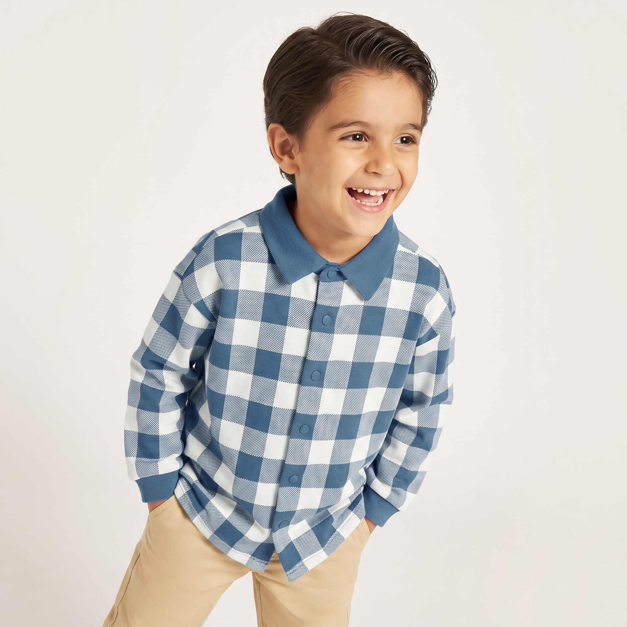 قميص بأكمام طويلة بنقشة مربعات من جونيورز-boys-clothing-shirts-image-1