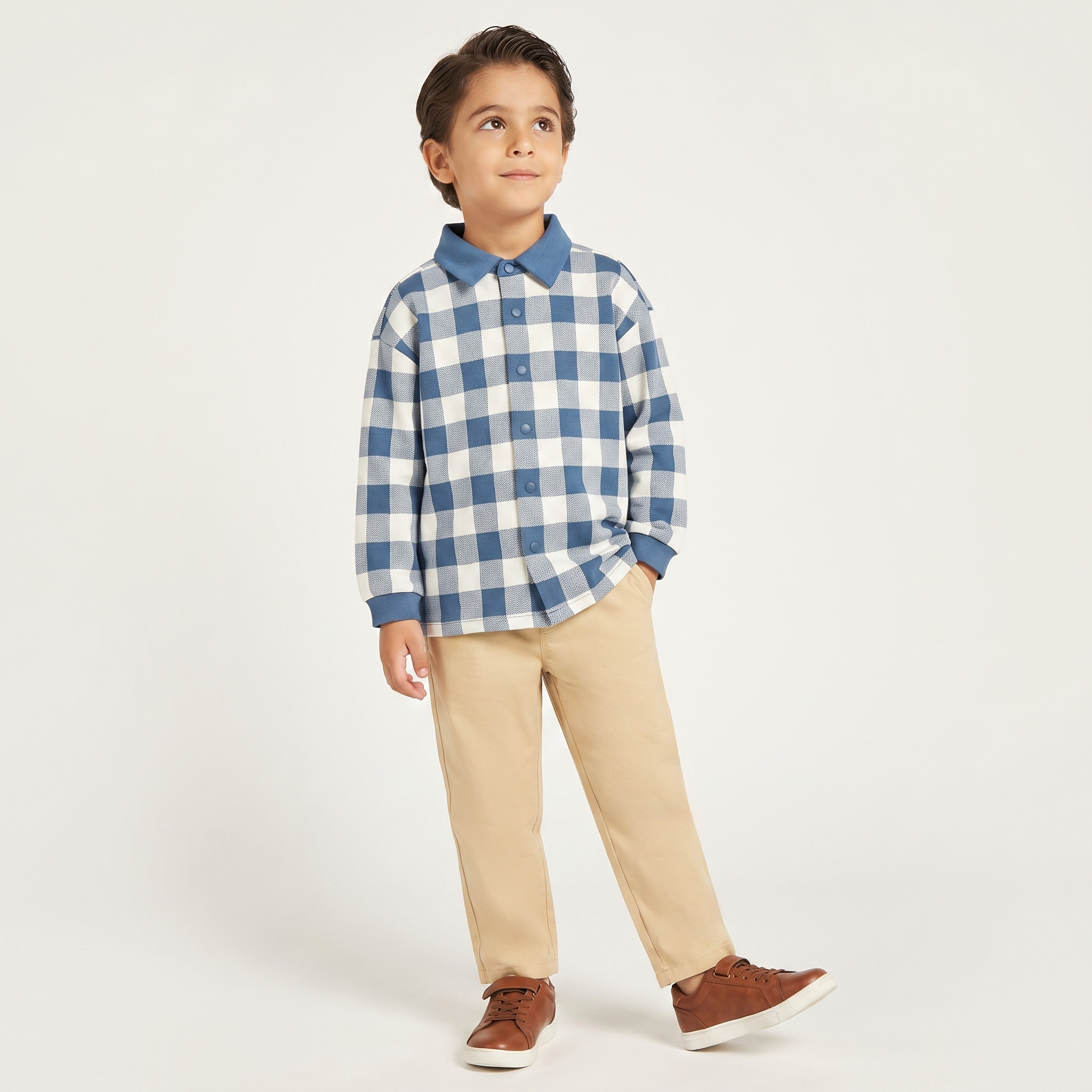 قميص بأكمام طويلة بنقشة مربعات من جونيورز-boys-clothing-shirts-image-2