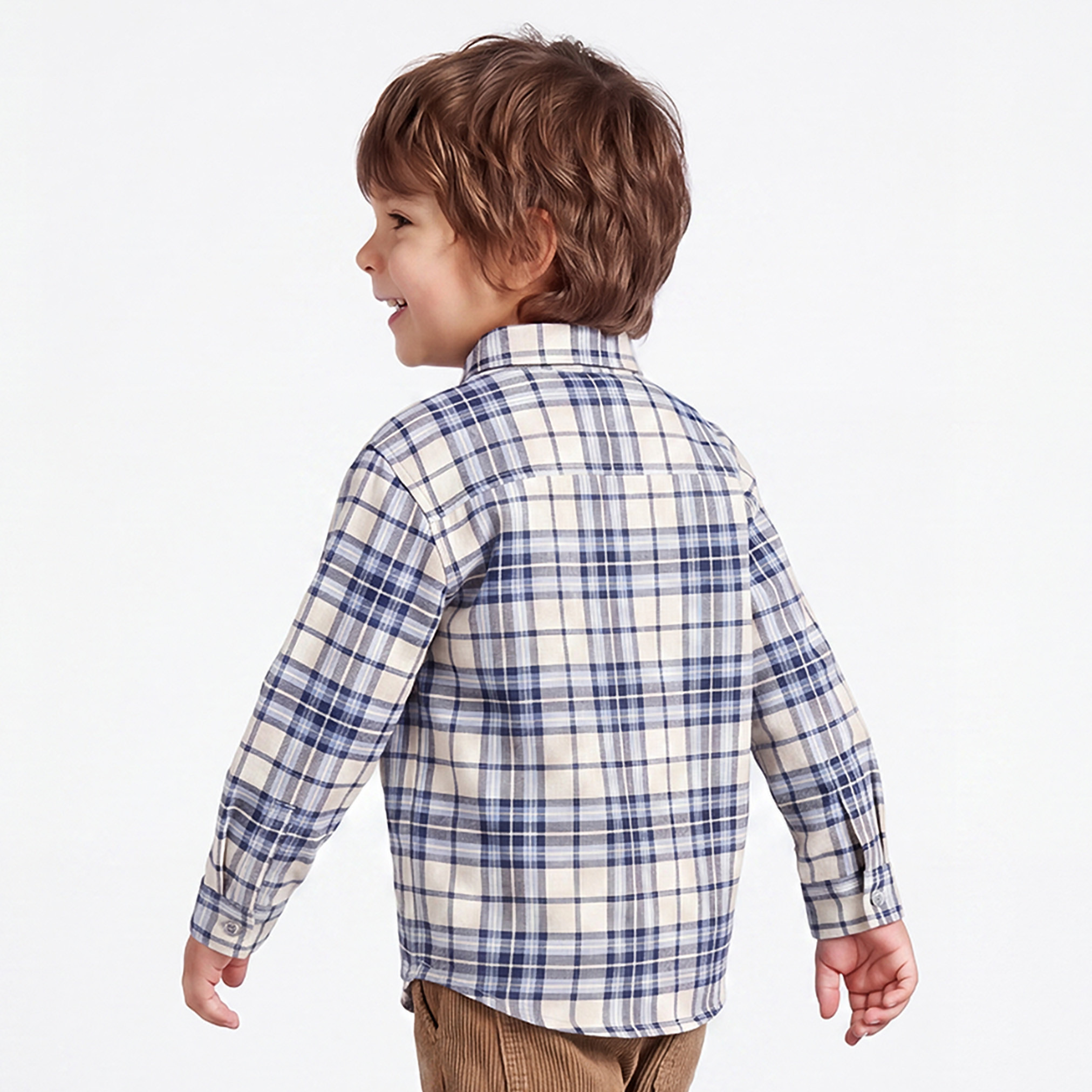 Juniors Long Sleeves Shirt with Checks-boys-clothing-shirts-image-3