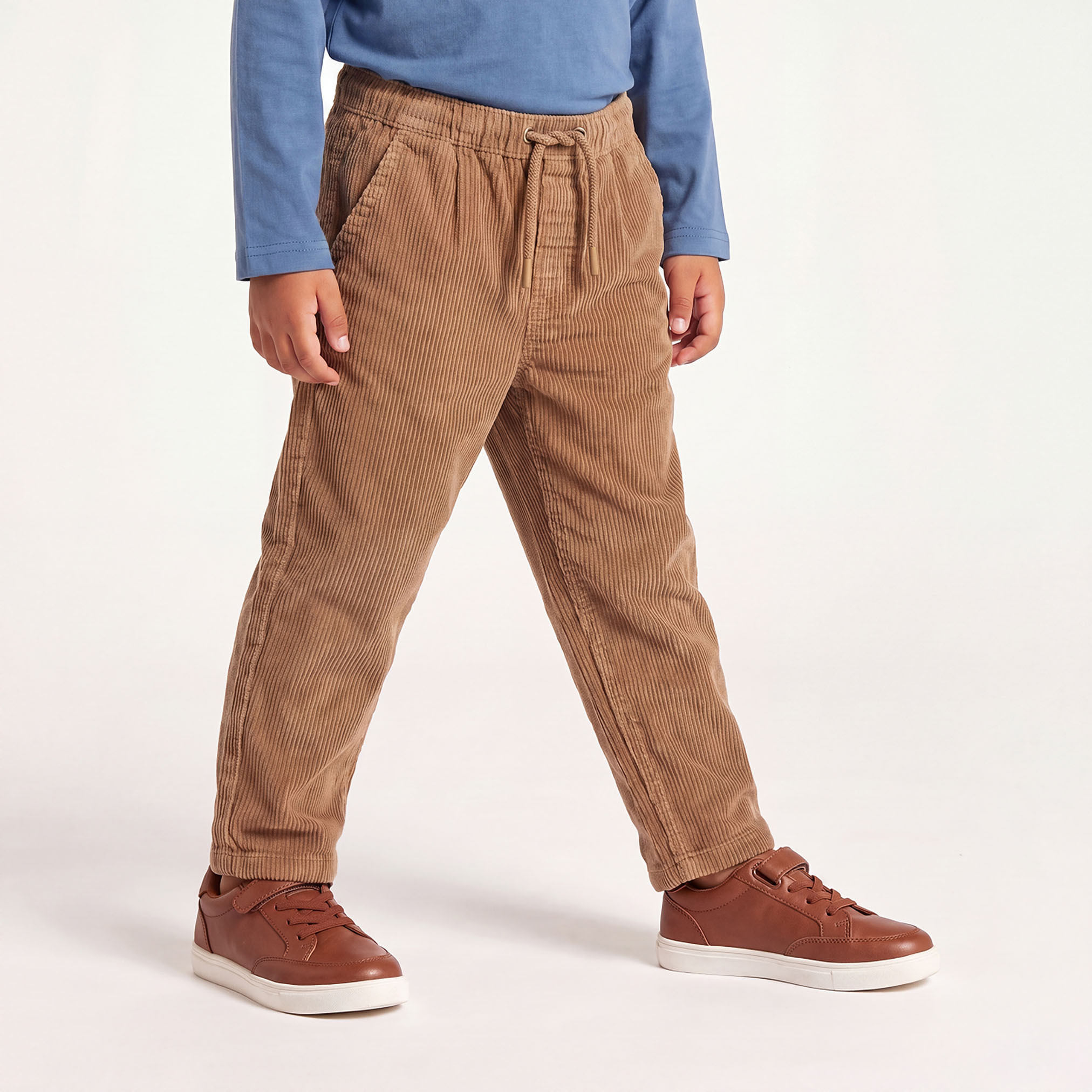 Juniors Regular Fit Trousers with Drawstring Waist-boys-clothing-bottoms-trousers-image-1