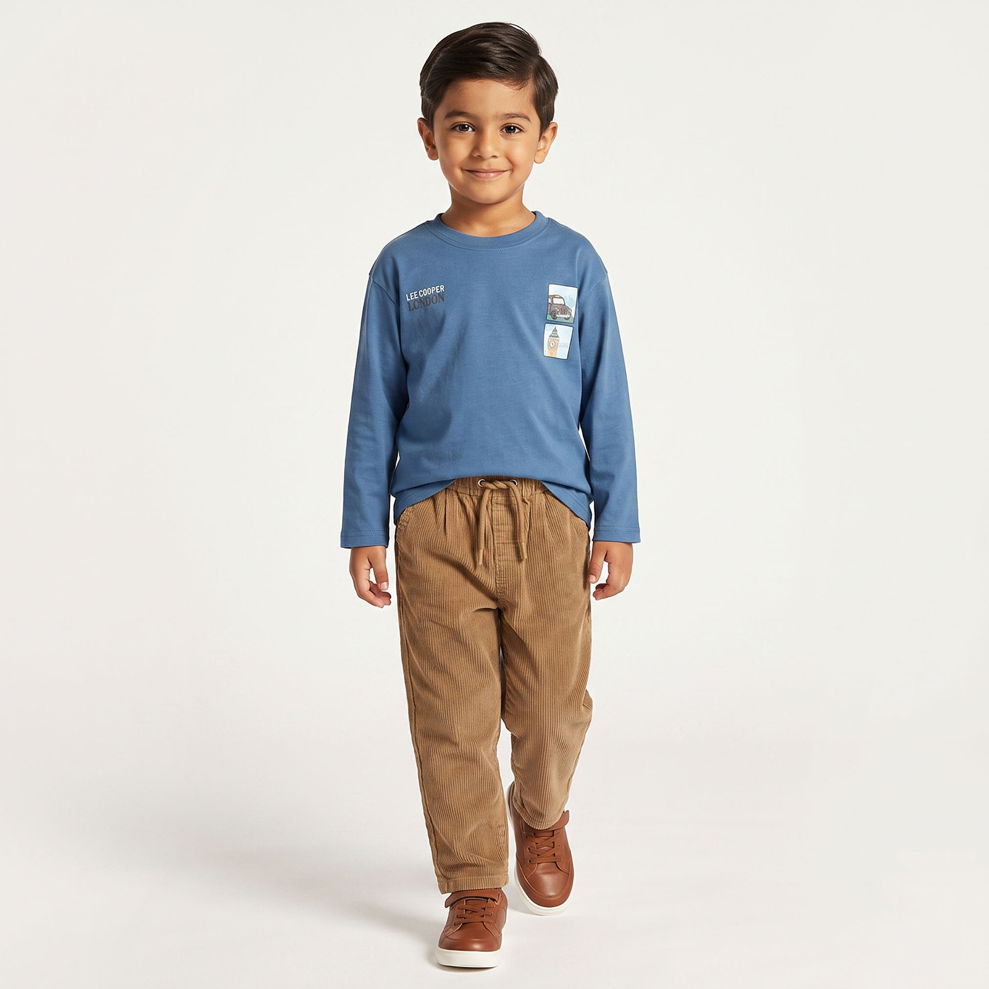 Juniors Regular Fit Trousers with Drawstring Waist-boys-clothing-bottoms-trousers-image-2