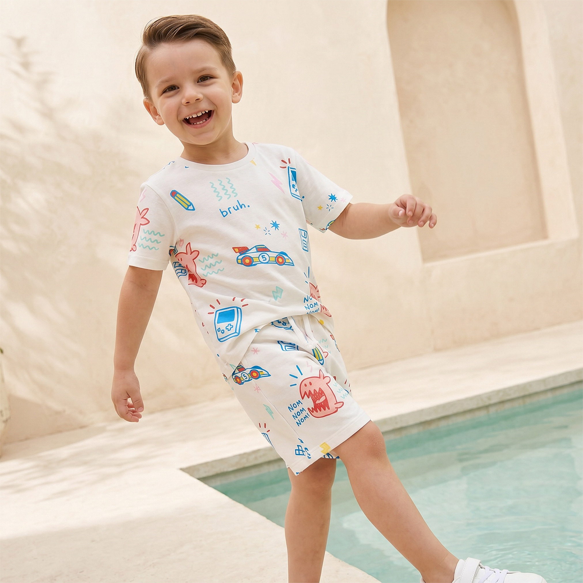 شورت بطول الركبة بخصر برباط شد وطبعة ألعاب من جونيورز-baby-boys-clothing-bottoms-shorts-image-5