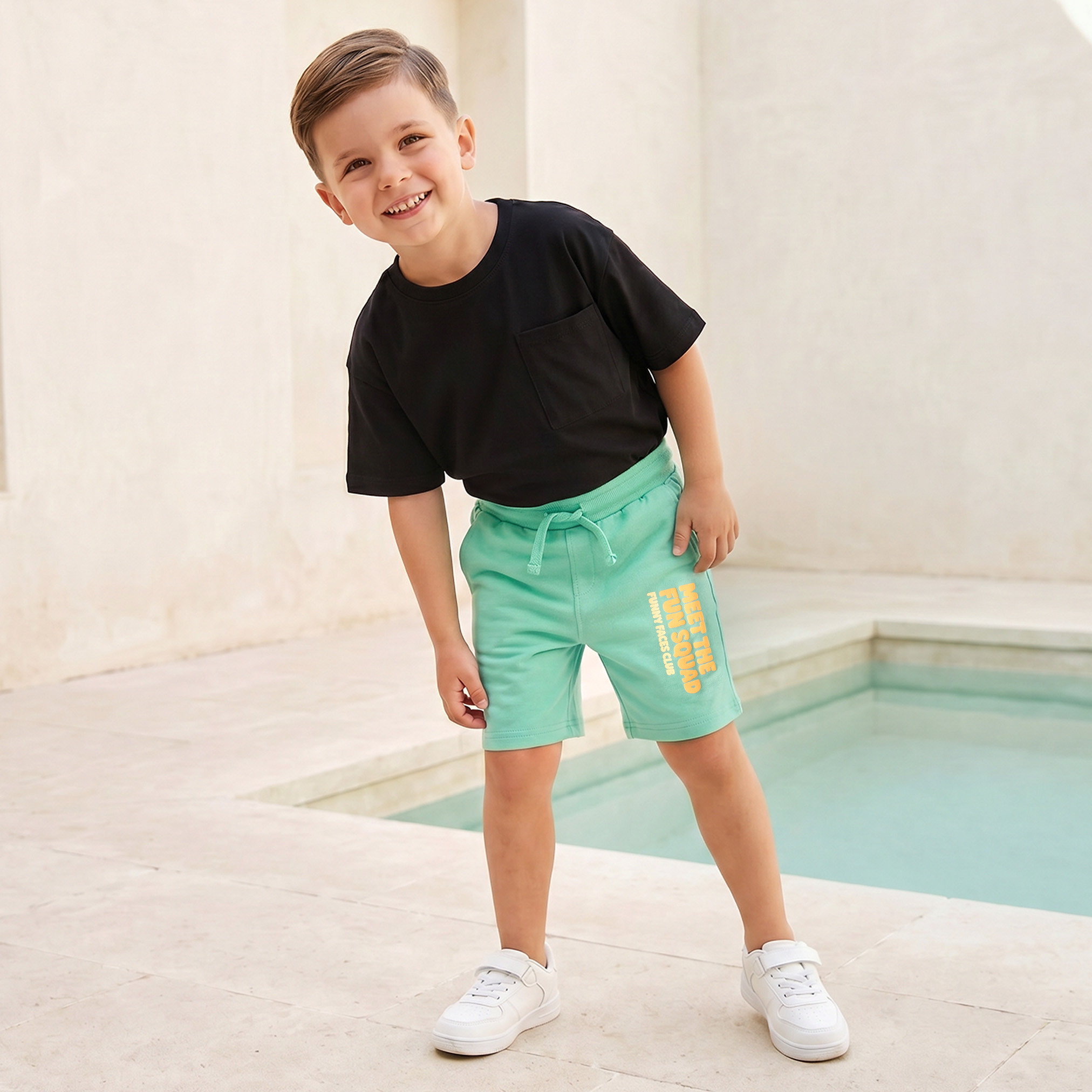 Juniors Knee Length Drawstring Waist Shorts with Pockets-baby-boys-clothing-bottoms-shorts-image-2