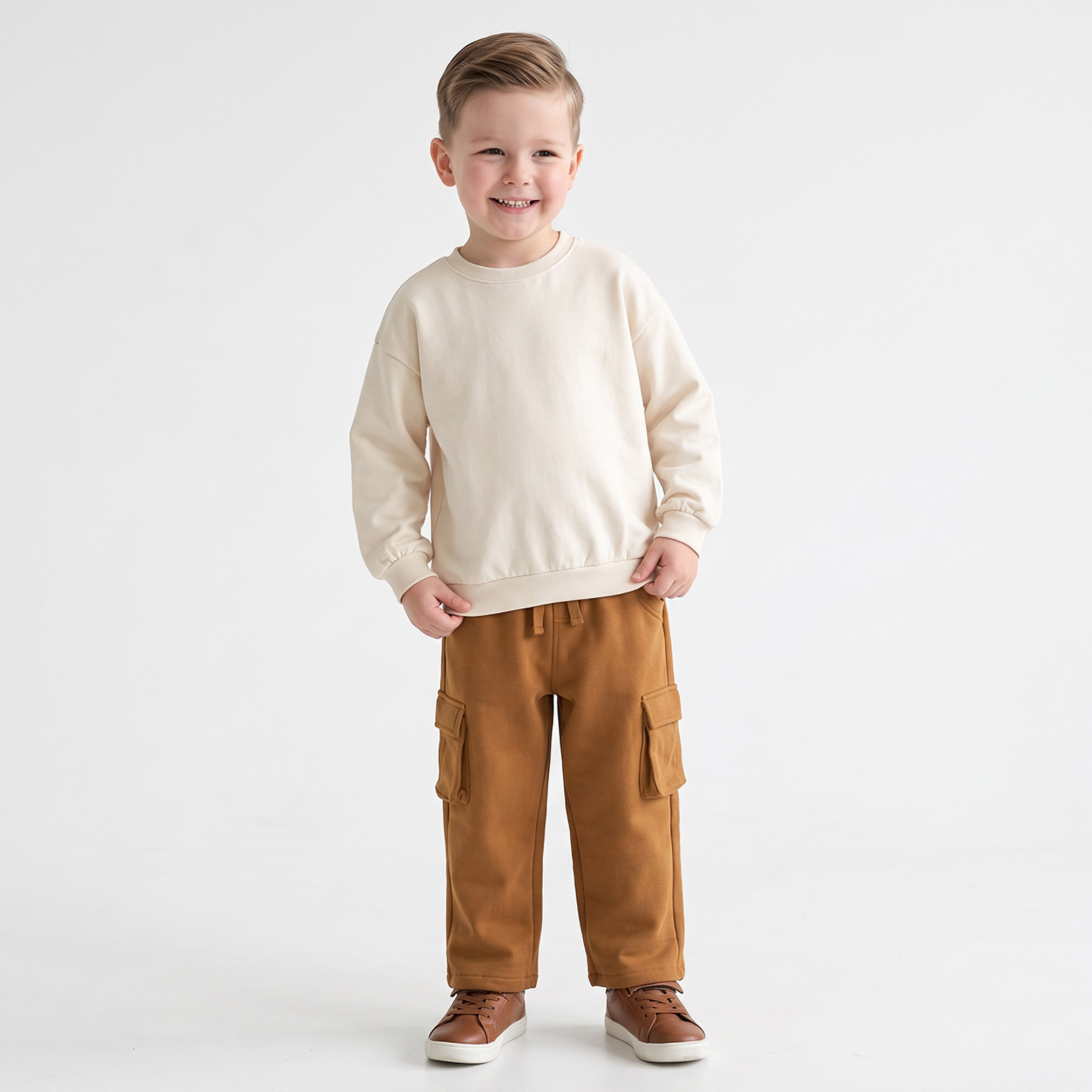 بنطلون كارجو بخصر مطاطي ورباط وجيوب من جونيورز-boys-clothing-bottoms-joggersandtrackpants-image-3