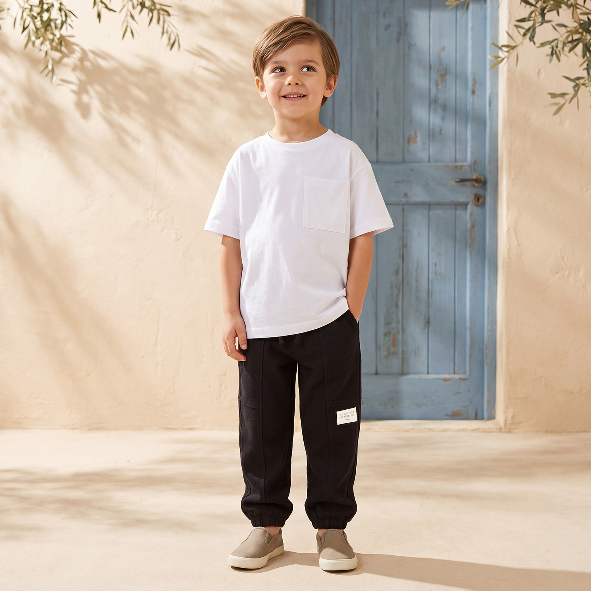 Juniors Drawstring Waist Joggers with Pockets-boys-clothing-bottoms-joggersandtrackpants-image-2