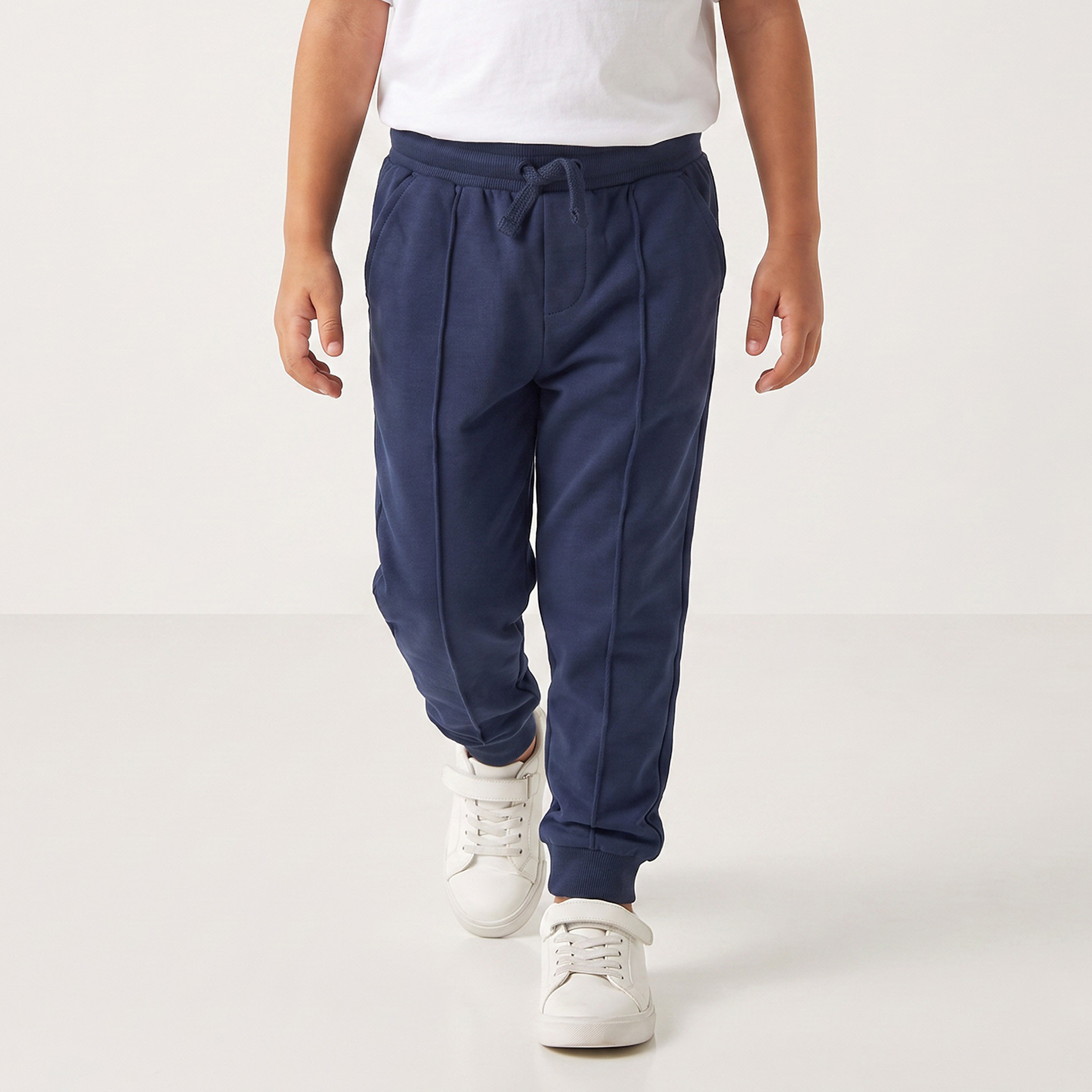 Pack of 2 Juniors Elasticated Drawstring Joggers with Pockets-boys-clothing-bottoms-joggersandtrackpants-image-2