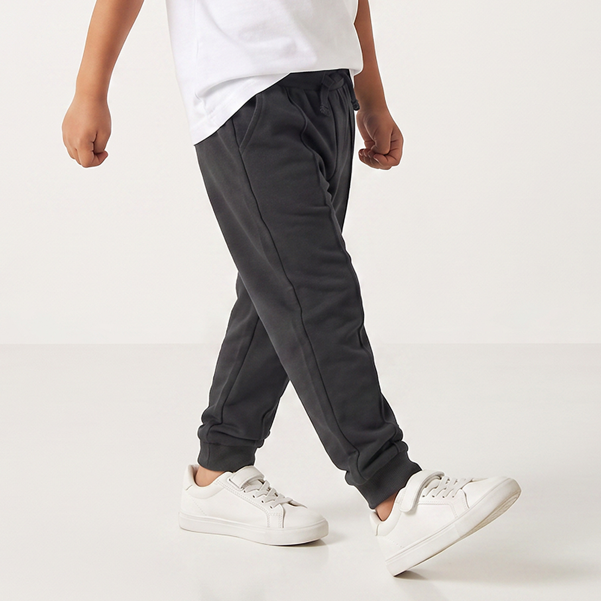 Pack of 2 Juniors Elasticated Drawstring Joggers with Pockets-boys-clothing-bottoms-joggersandtrackpants-image-3