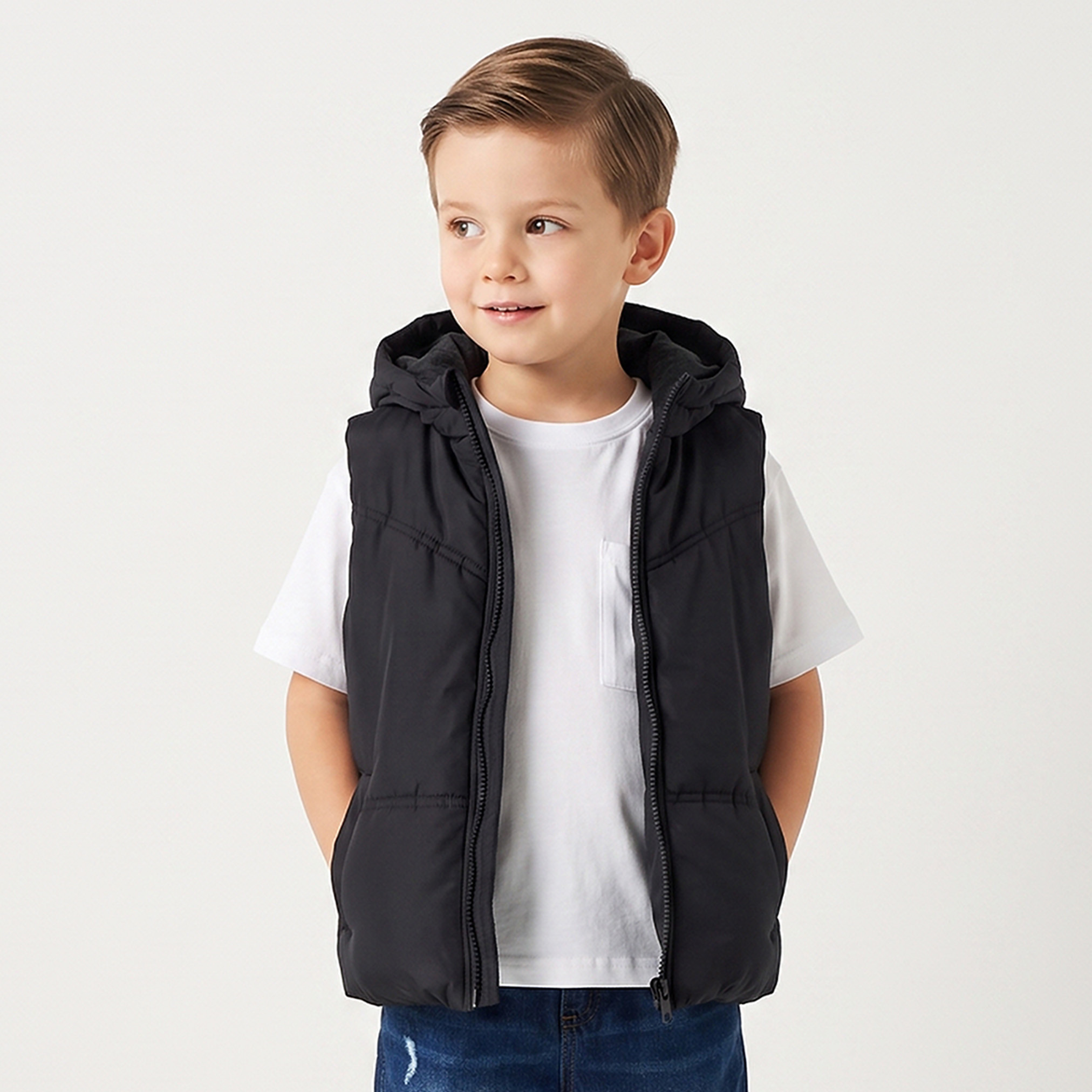 Juniors Puffer Gilet with Hood-boys-clothing-jacketsandcoats-image-1