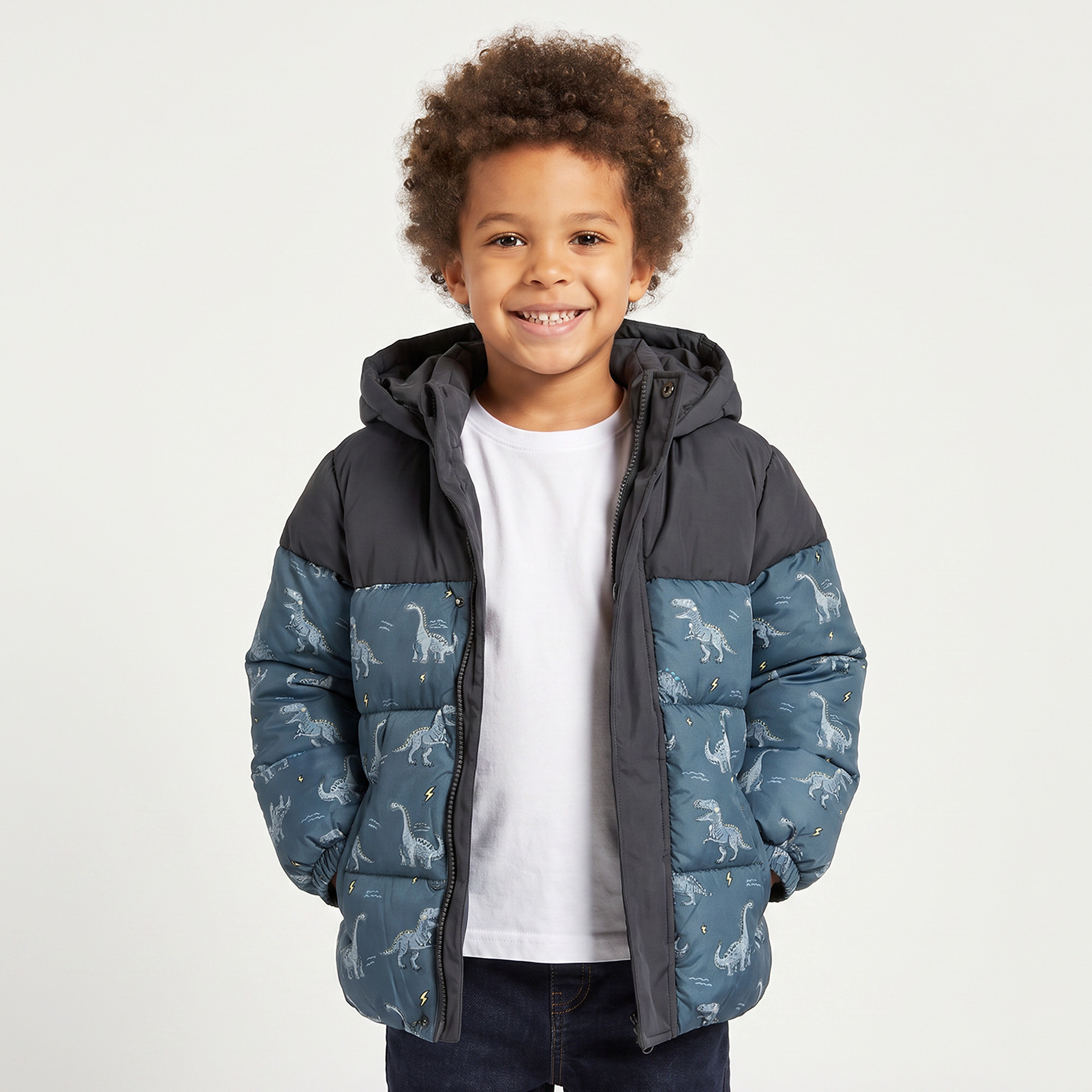 جاكيت منفوخ بقبعة وبطبعة ديناصور من جونيورز-boys-clothing-jacketsandcoats-image-1