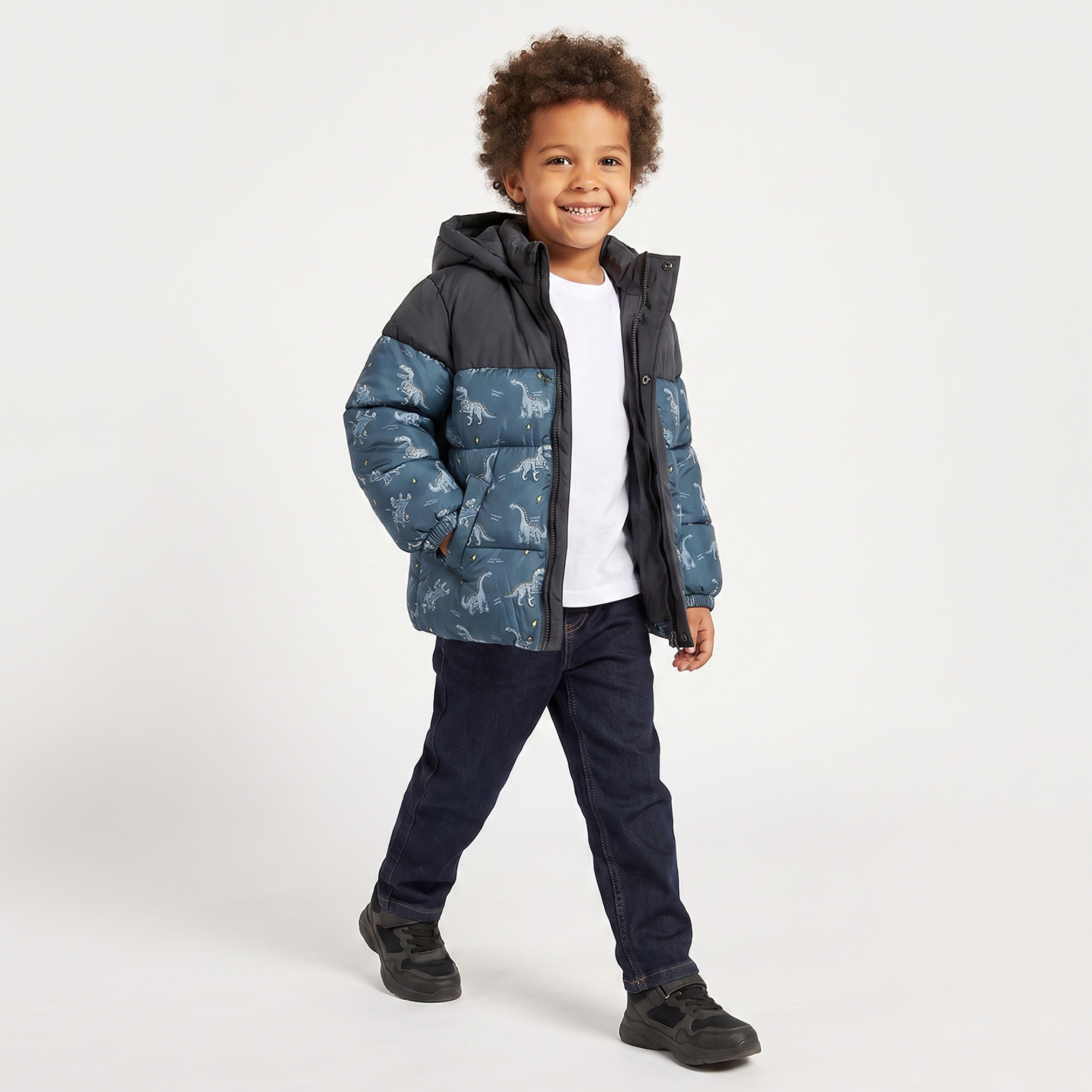 جاكيت منفوخ بقبعة وبطبعة ديناصور من جونيورز-boys-clothing-jacketsandcoats-image-2