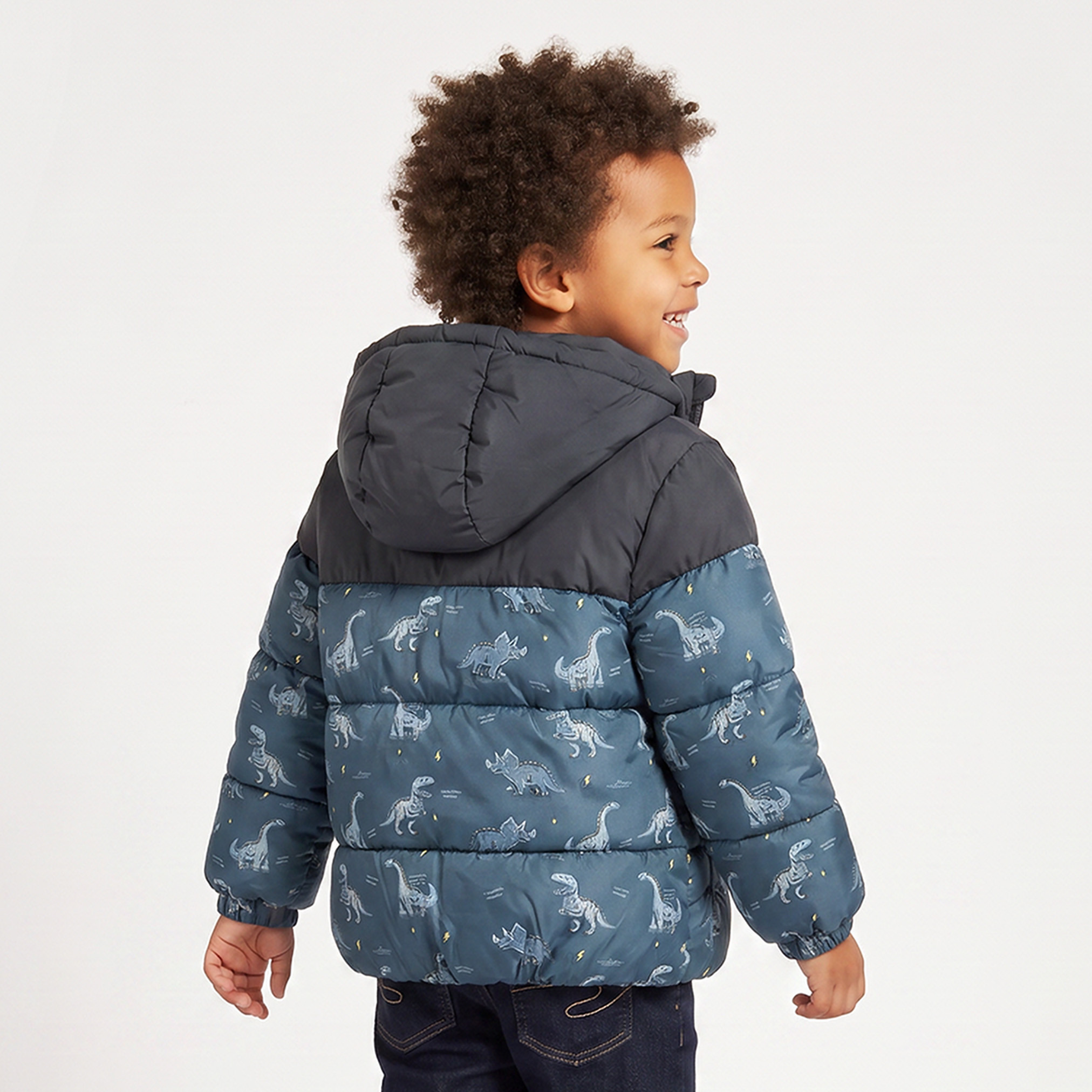 جاكيت منفوخ بقبعة وبطبعة ديناصور من جونيورز-boys-clothing-jacketsandcoats-image-3