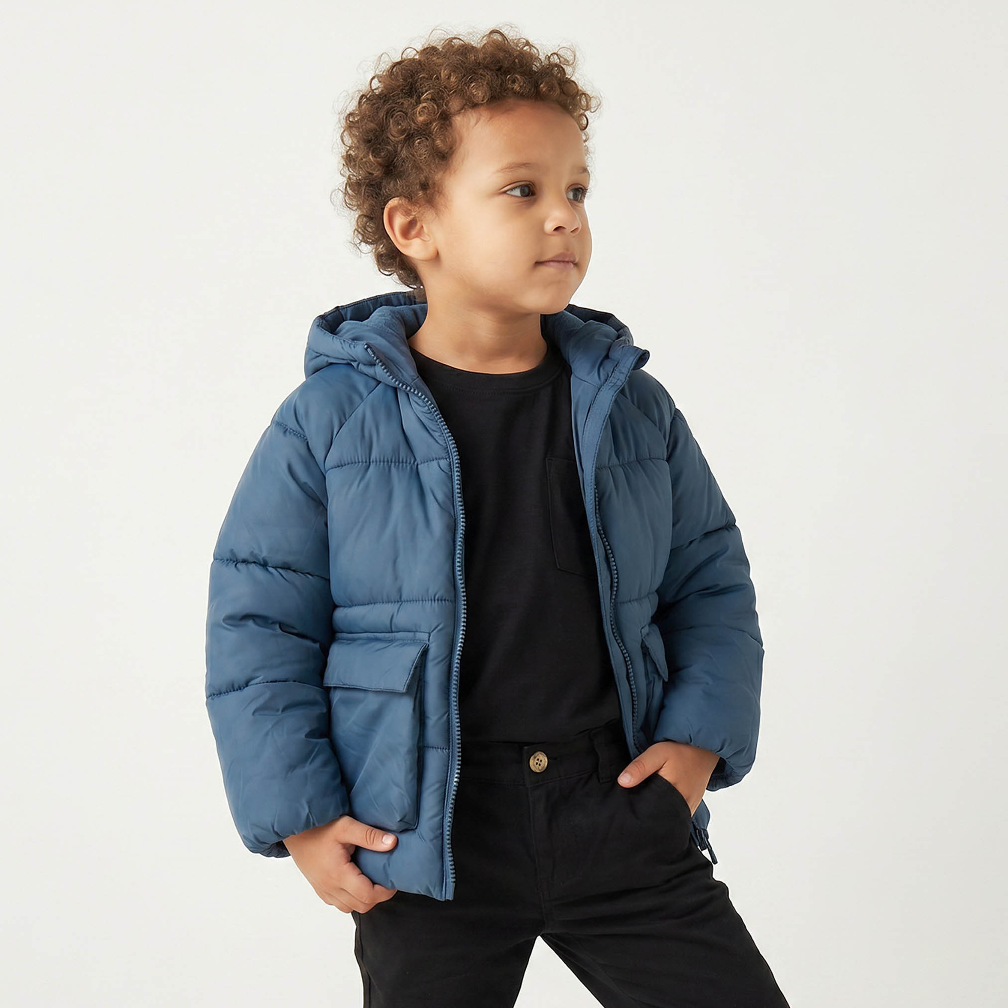 جاكيت بفر بطبقة مبطنة بغطاء رأس وأكمام طويلة بسحاب إغلاق من جونيورز-boys-clothing-jacketsandcoats-image-1
