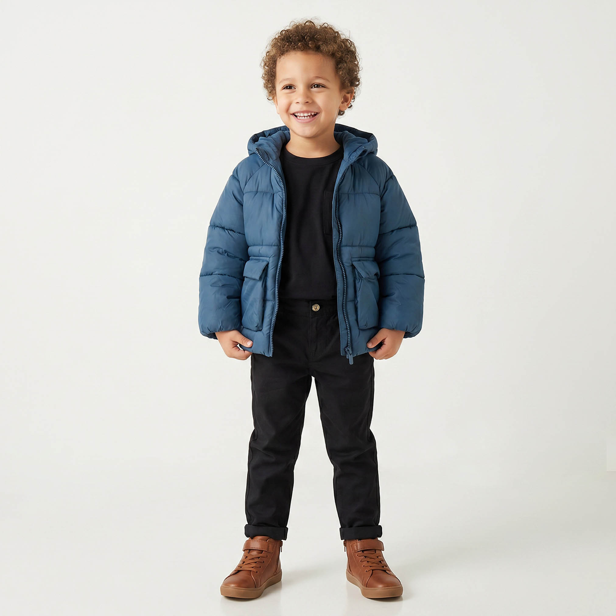 جاكيت بفر بطبقة مبطنة بغطاء رأس وأكمام طويلة بسحاب إغلاق من جونيورز-boys-clothing-jacketsandcoats-image-2