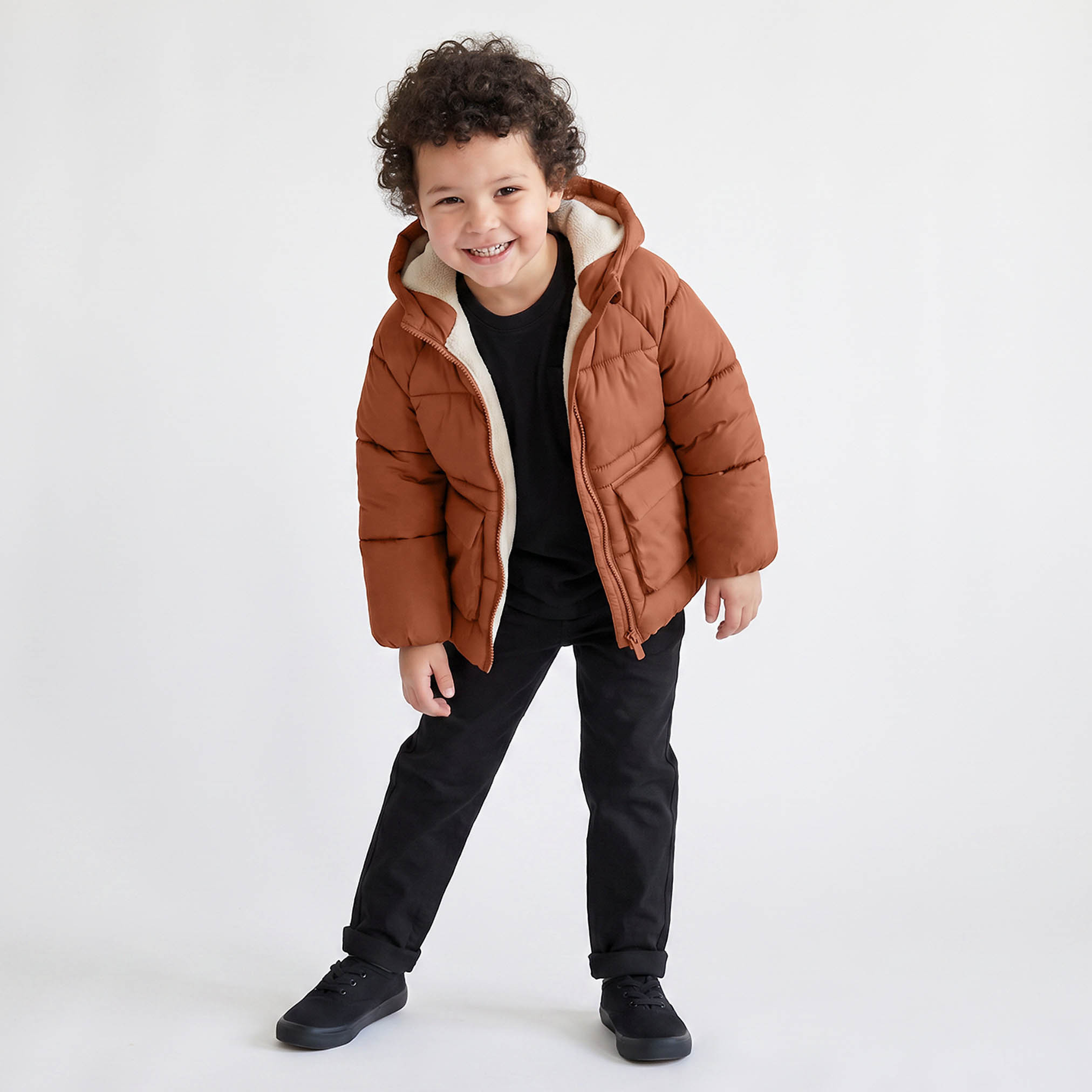 جاكيت بفر بطبقة مبطنة بغطاء رأس وأكمام طويلة بسحاب إغلاق من جونيورز-boys-clothing-jacketsandcoats-image-3