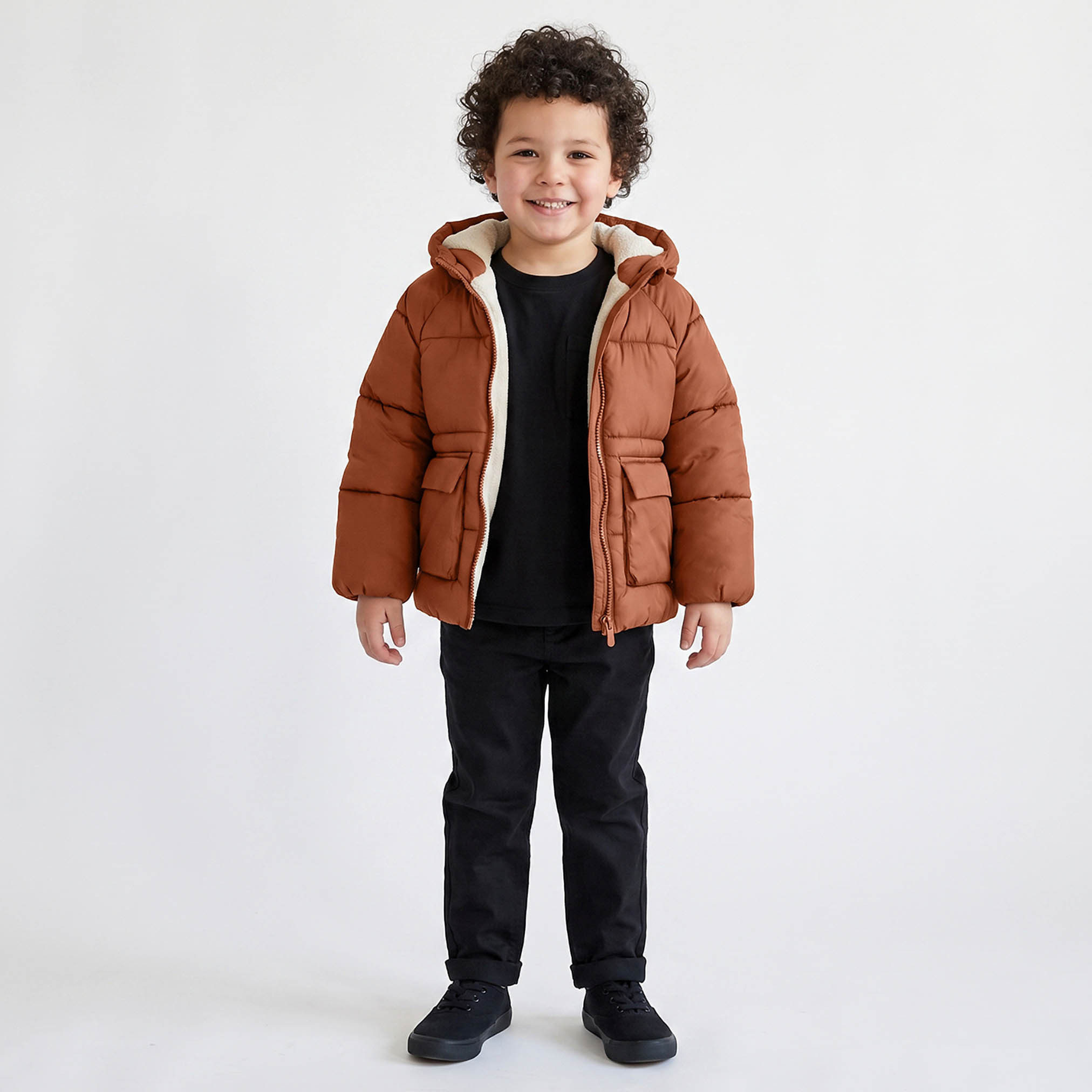 جاكيت بفر بطبقة مبطنة بغطاء رأس وأكمام طويلة بسحاب إغلاق من جونيورز-boys-clothing-jacketsandcoats-image-4