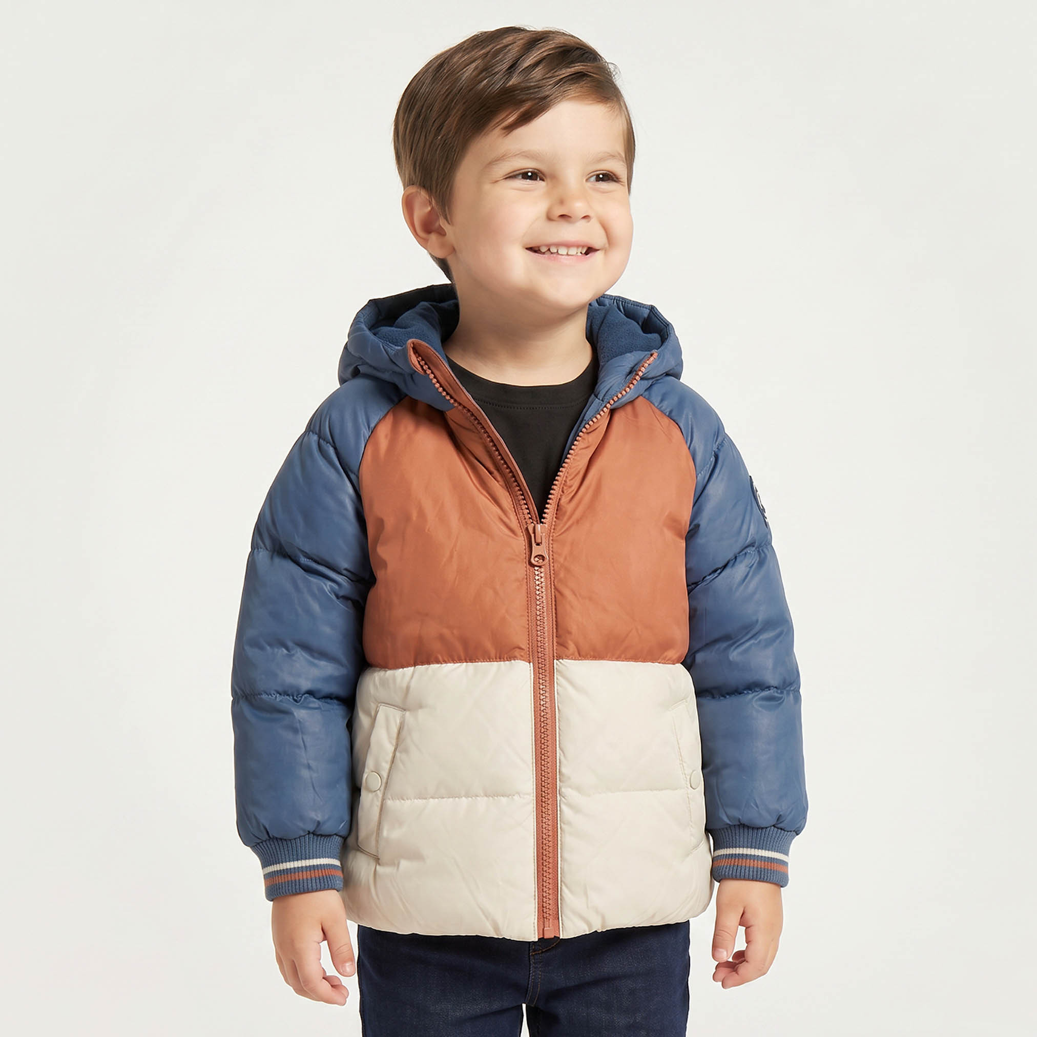 Juniors Hooded Long Sleeves Jacket with Colourblock Design-boys-clothing-jacketsandcoats-image-1
