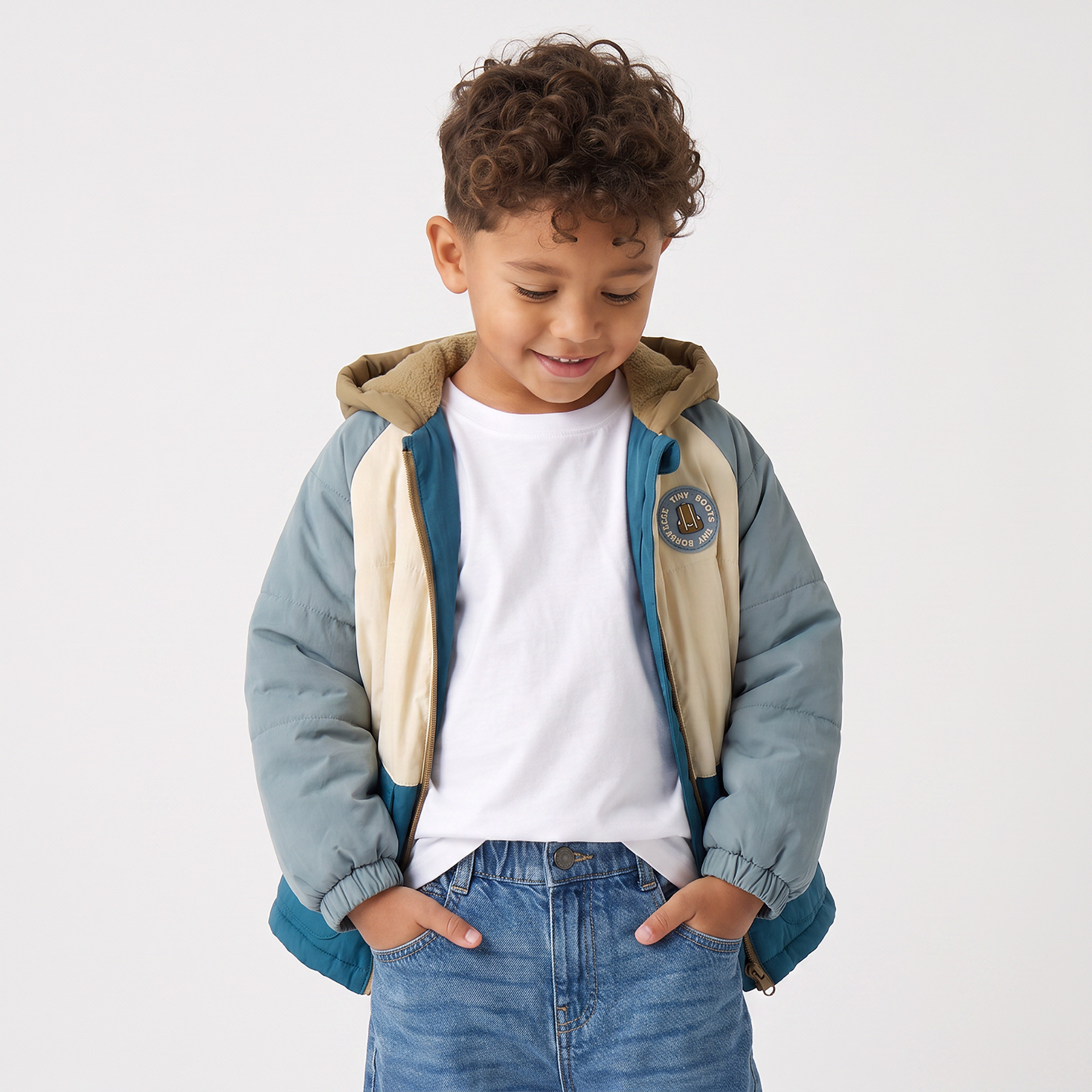 جاكيت مبطن بقوالب ملونة وقبعة من جونيورز-boys-clothing-jacketsandcoats-image-1