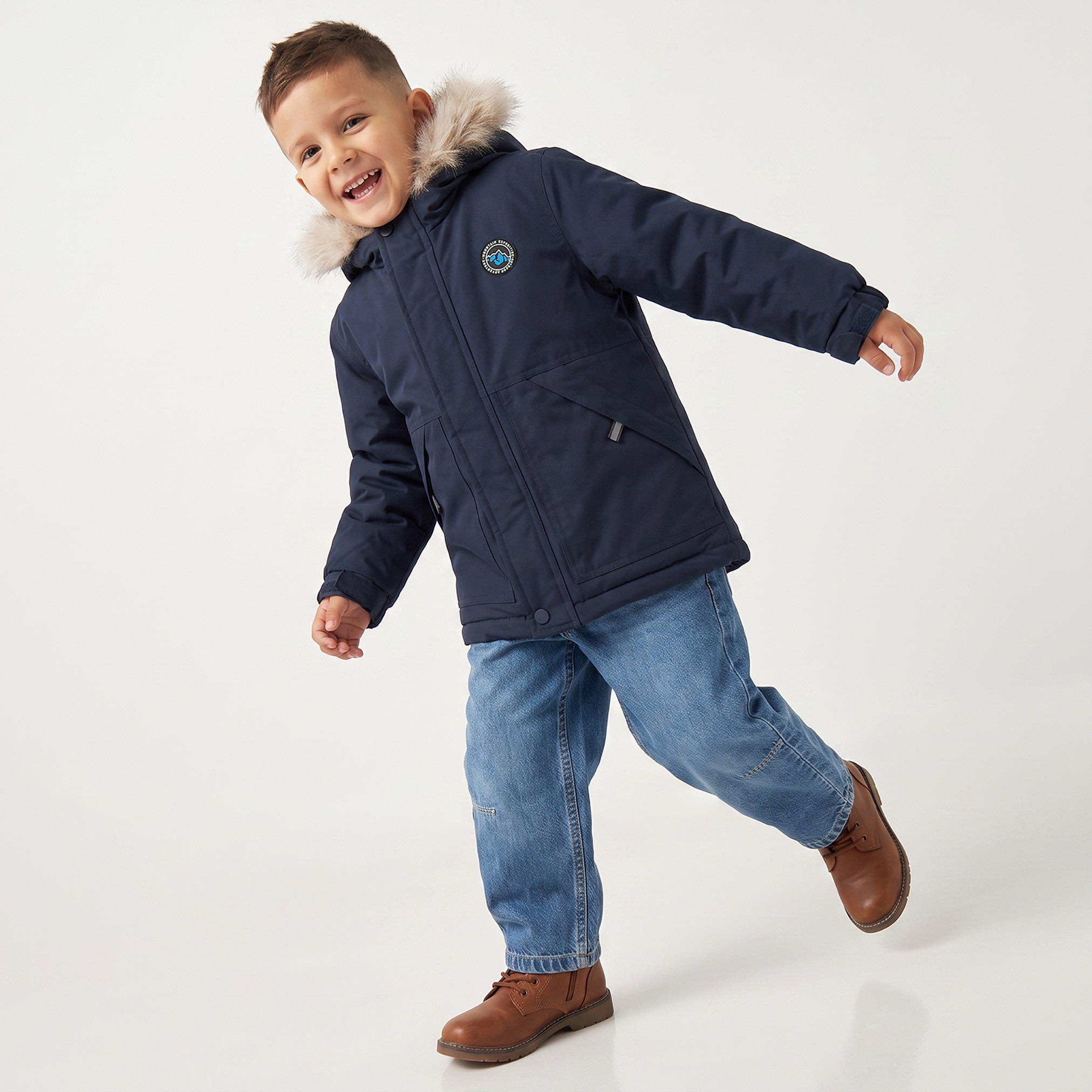 جاكيت باركا بغطاء رأس مع تفاصيل فرو صناعي من جونيورز-boys-clothing-jacketsandcoats-image-4