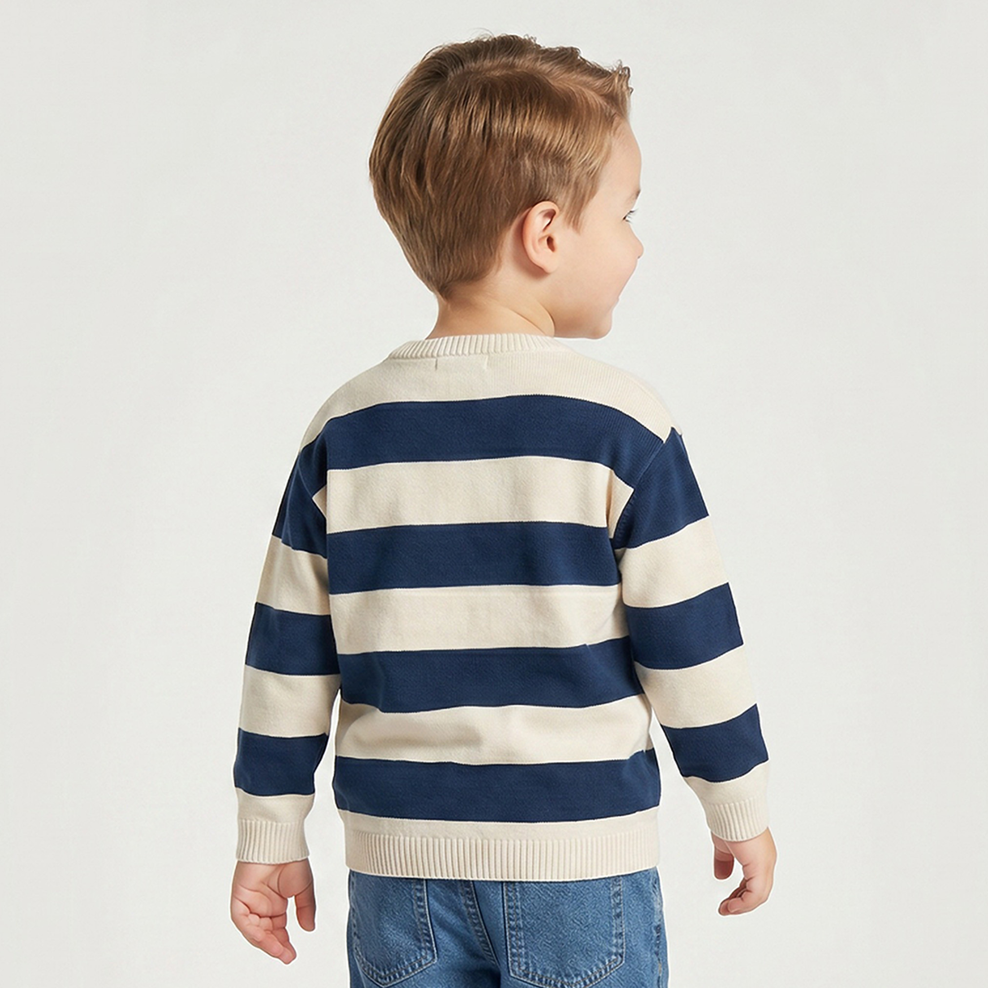 كنزة مخططة بأكمام طويلة وزخارف سيارة سباق من جونيورز-baby-boys-clothing-winterwear-jumpersandcardigans-image-3