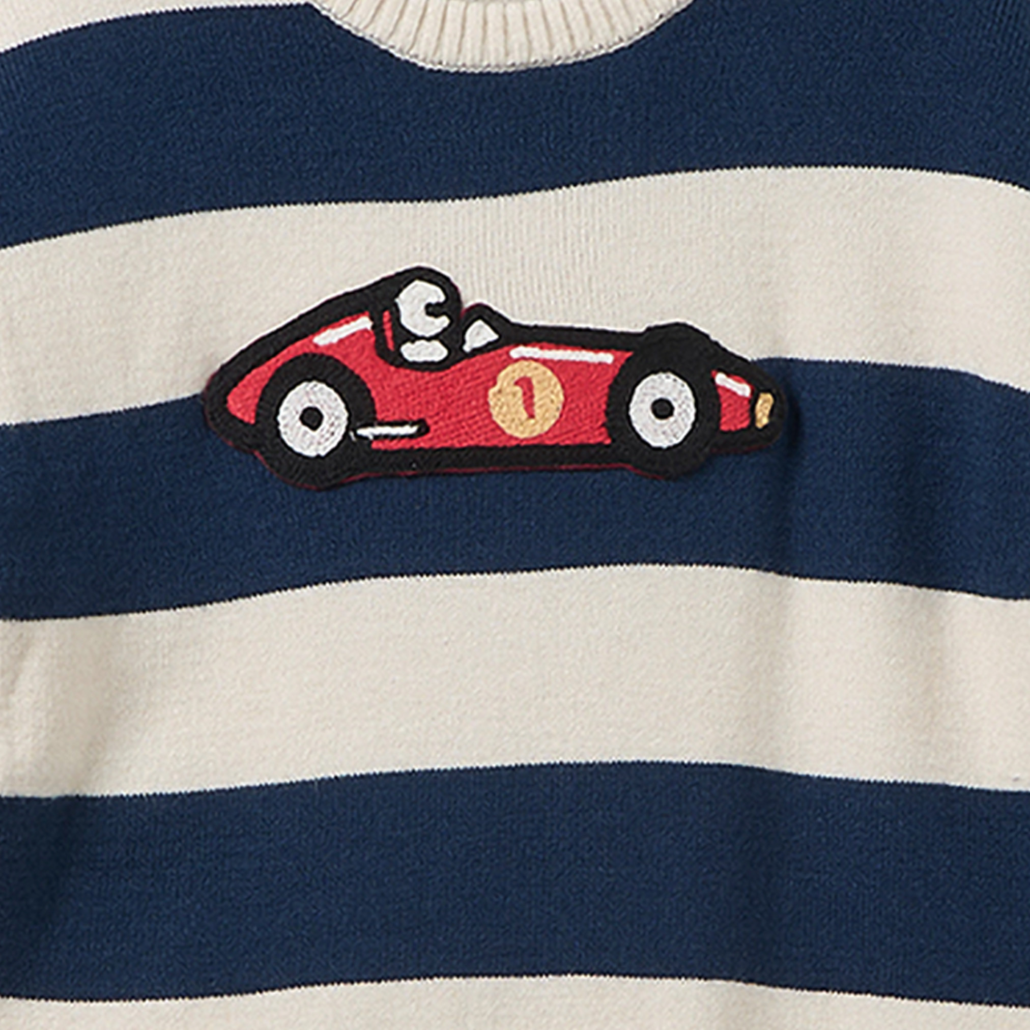 كنزة مخططة بأكمام طويلة وزخارف سيارة سباق من جونيورز-baby-boys-clothing-winterwear-jumpersandcardigans-image-4