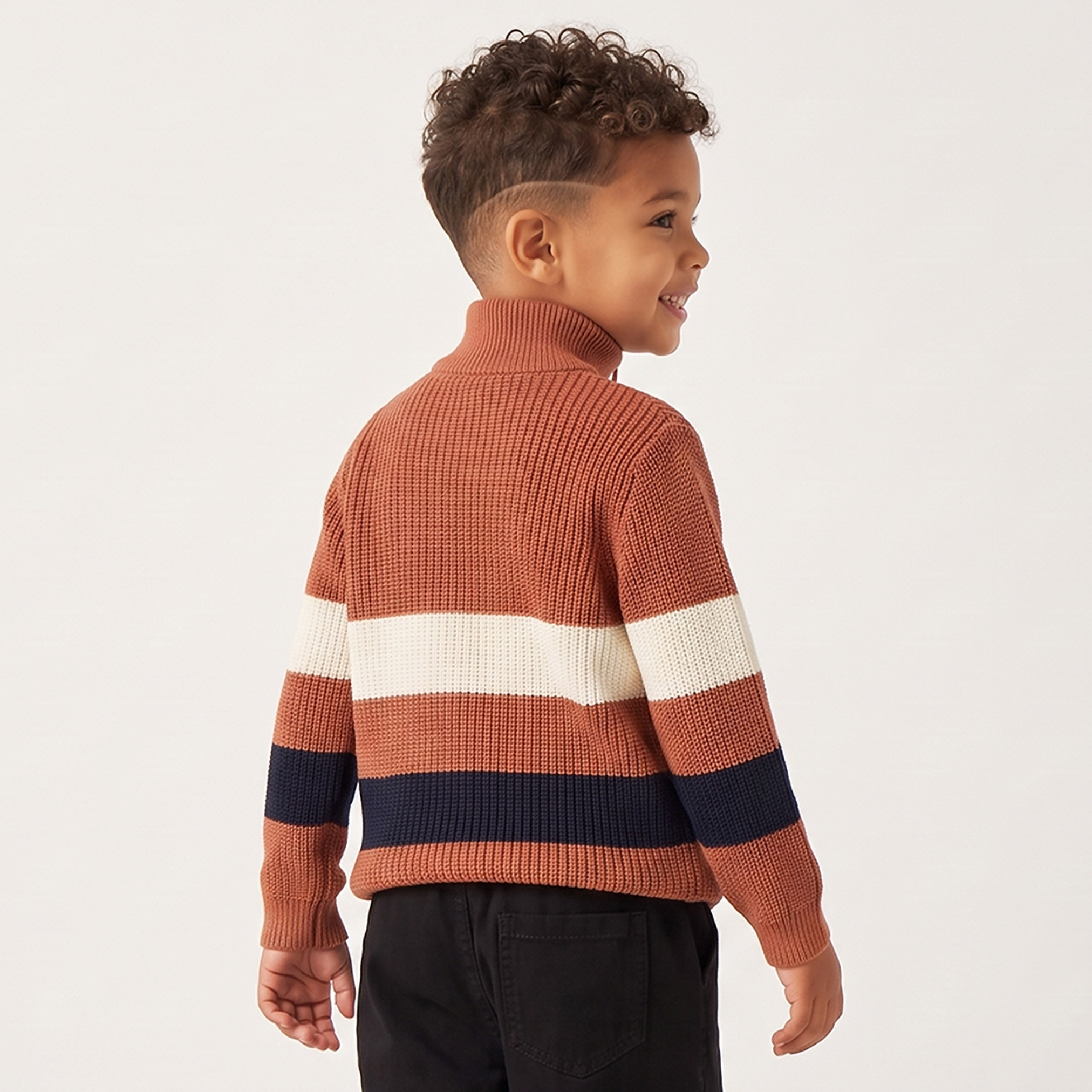 Juniors Striped Sweater with Long Sleeves-baby-boys-clothing-winterwear-jumpersandcardigans-image-2